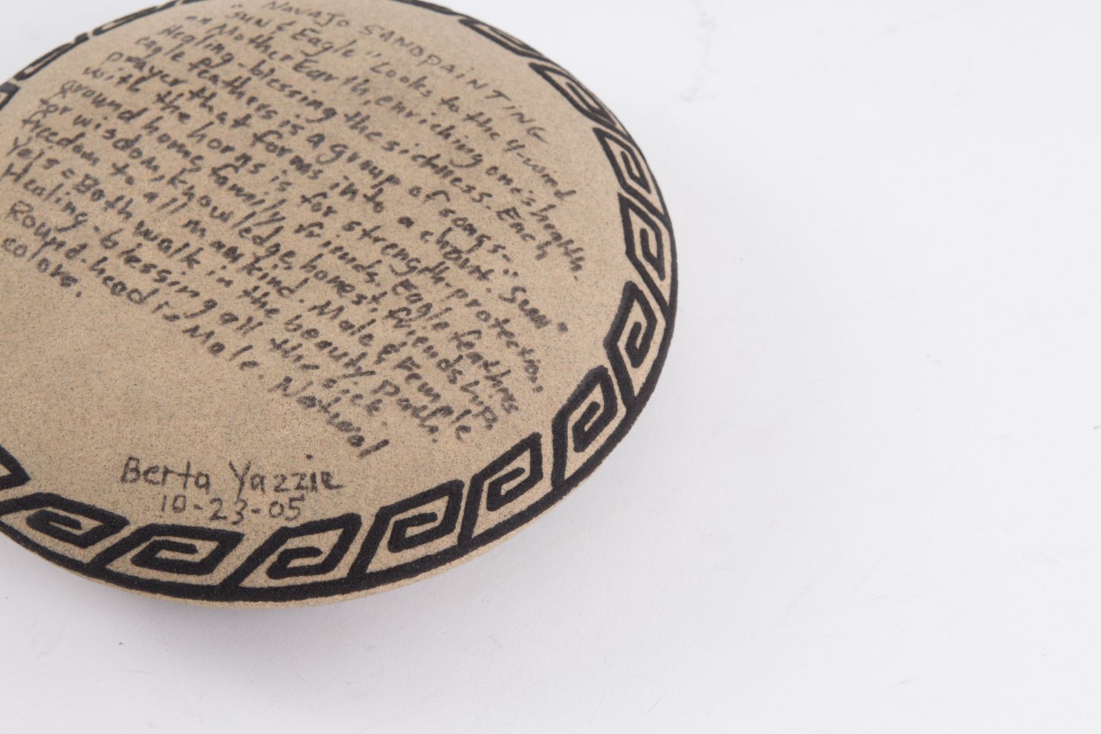 Berta Yazzie Navajo Sand Painting Vessel "Sun & Eagle"