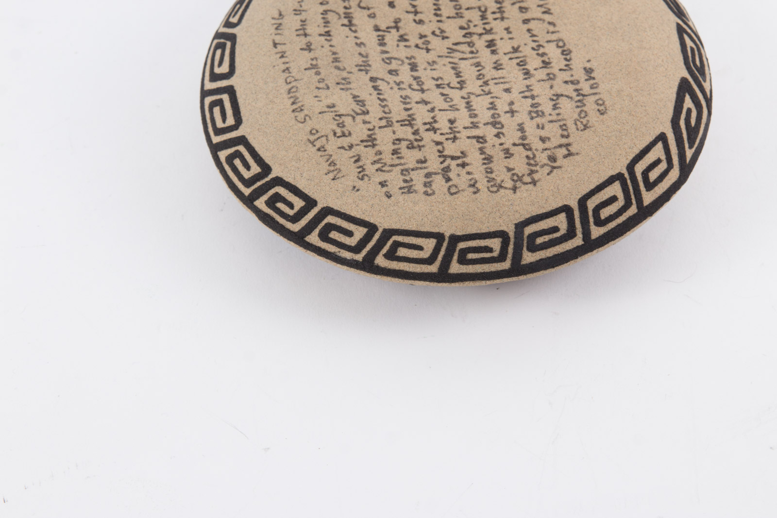 Berta Yazzie Navajo Sand Painting Vessel "Sun & Eagle"