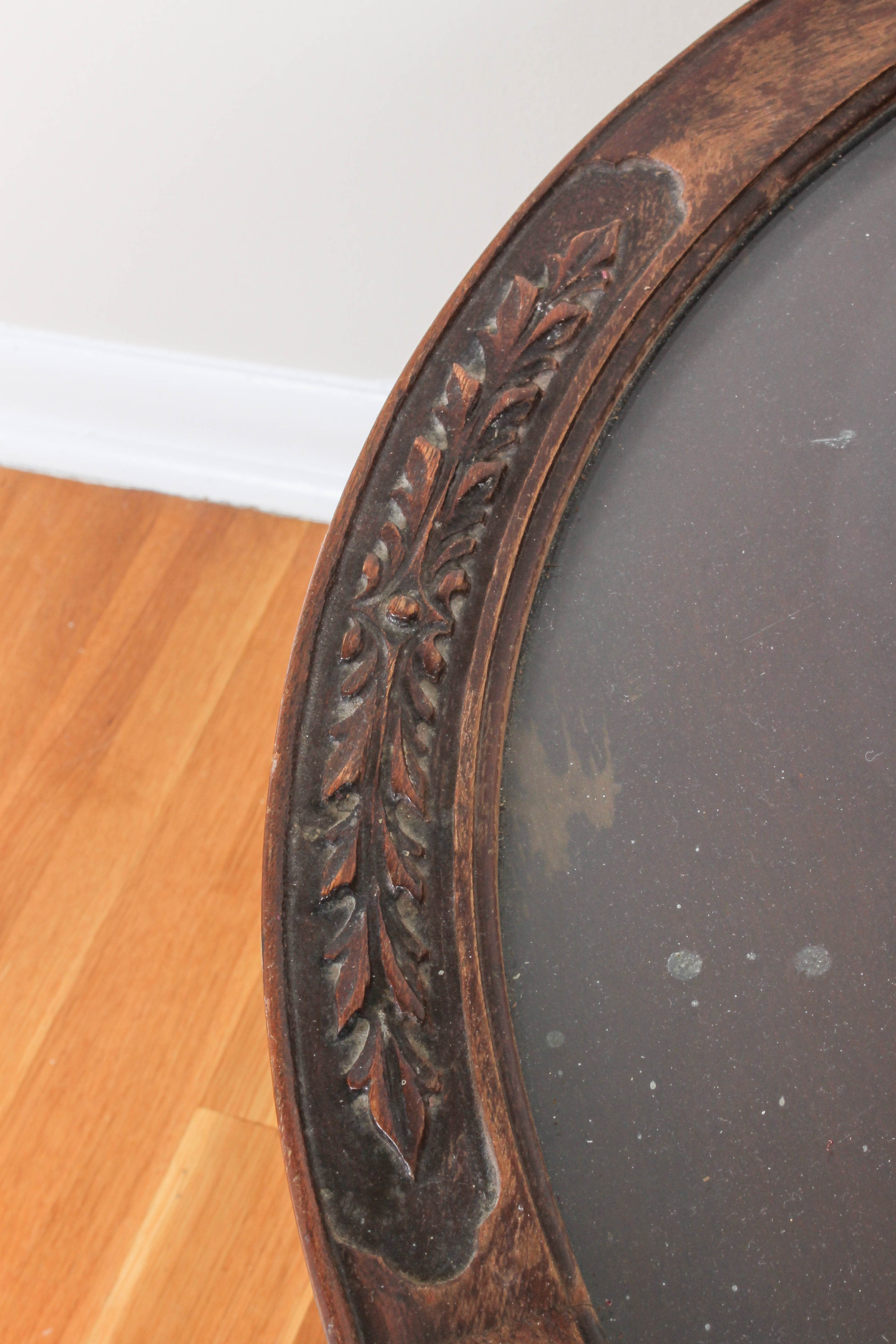 Carved Wood Coffee Table with Removable Glass Top