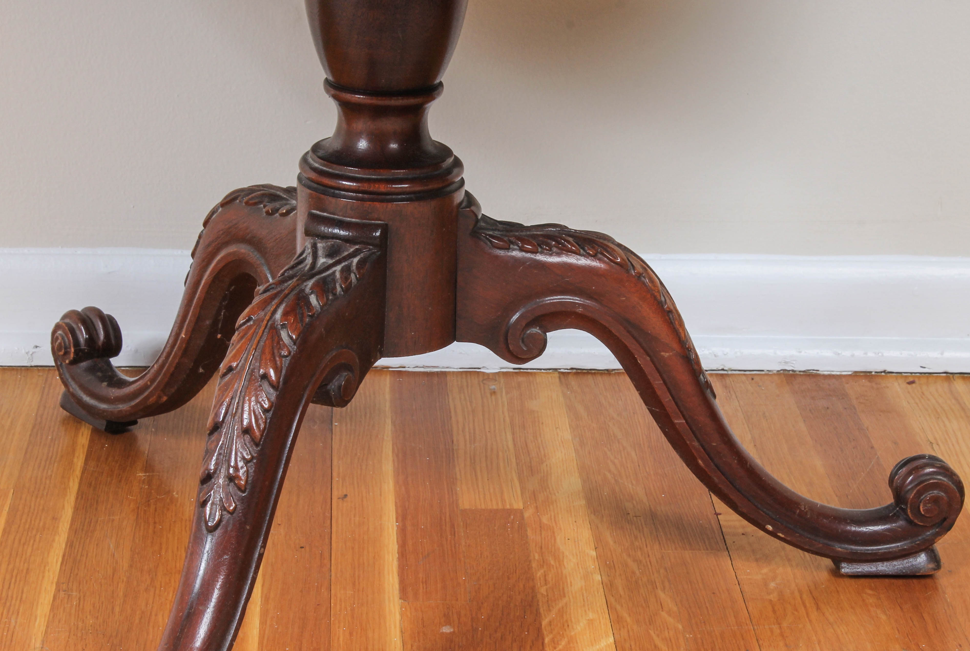 Carved Wood Coffee Table with Removable Glass Top