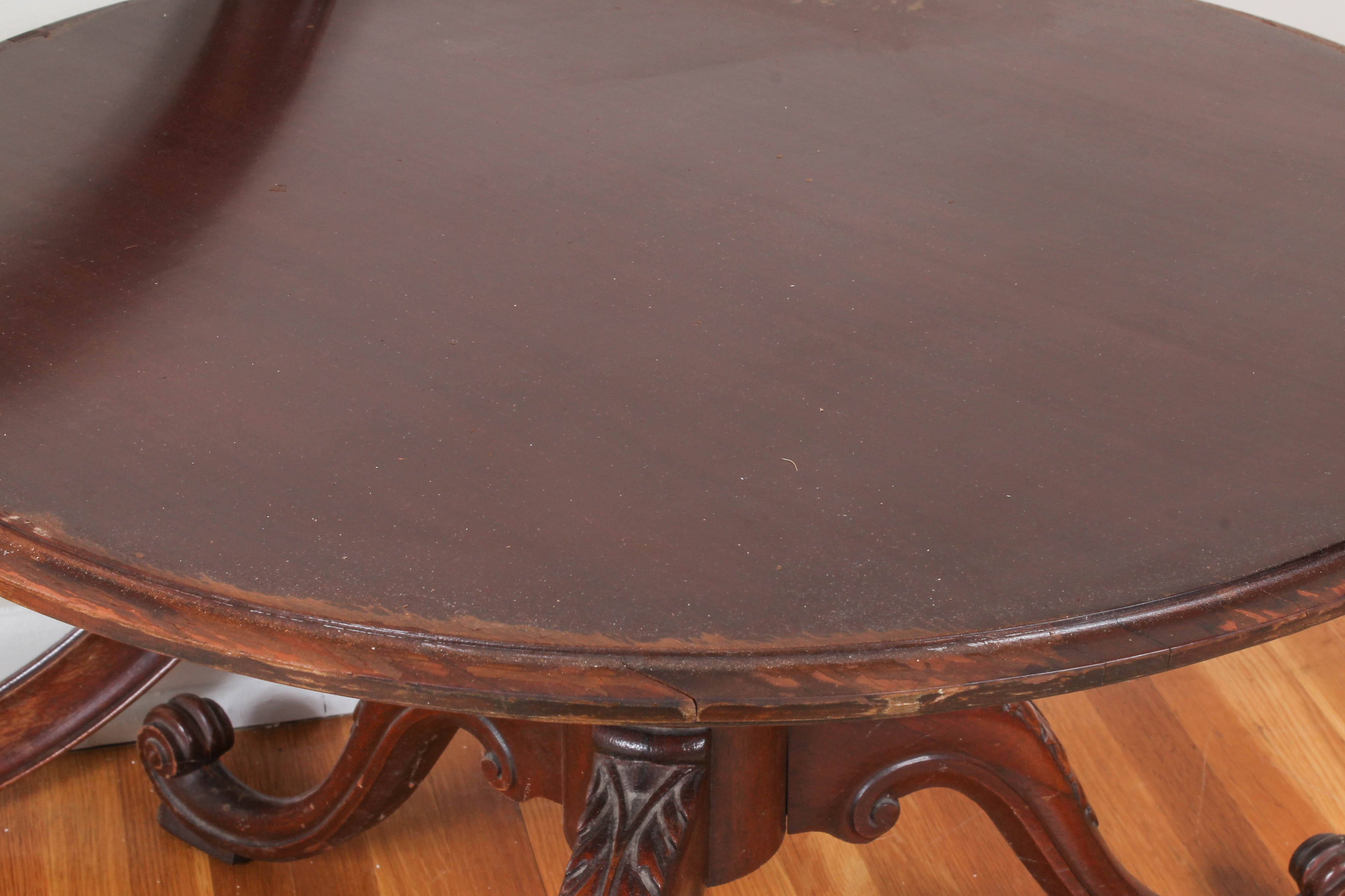 Carved Wood Coffee Table with Removable Glass Top