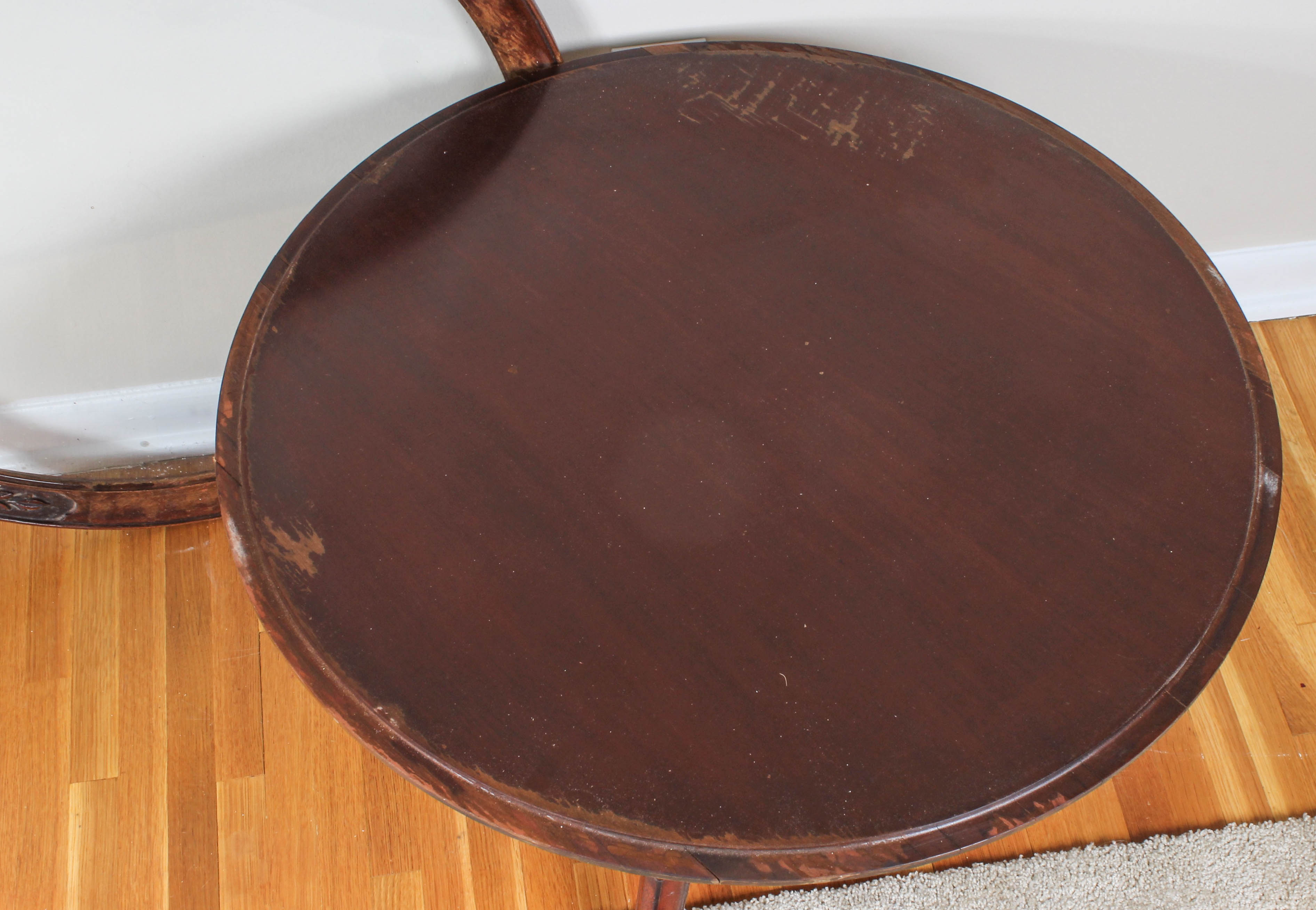Carved Wood Coffee Table with Removable Glass Top