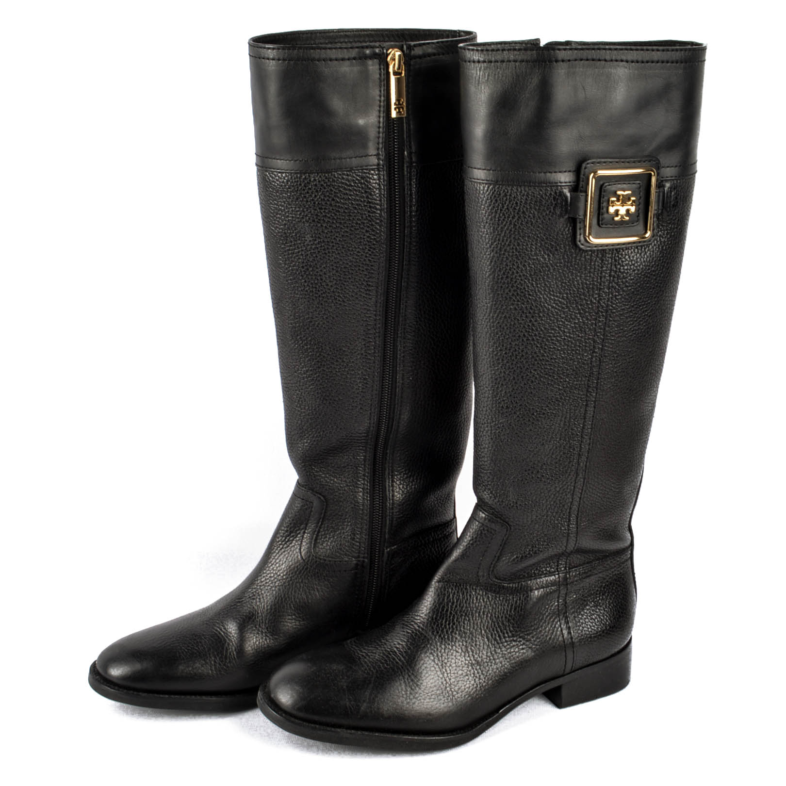 Tory Burch Black Leather Julian Riding Boots