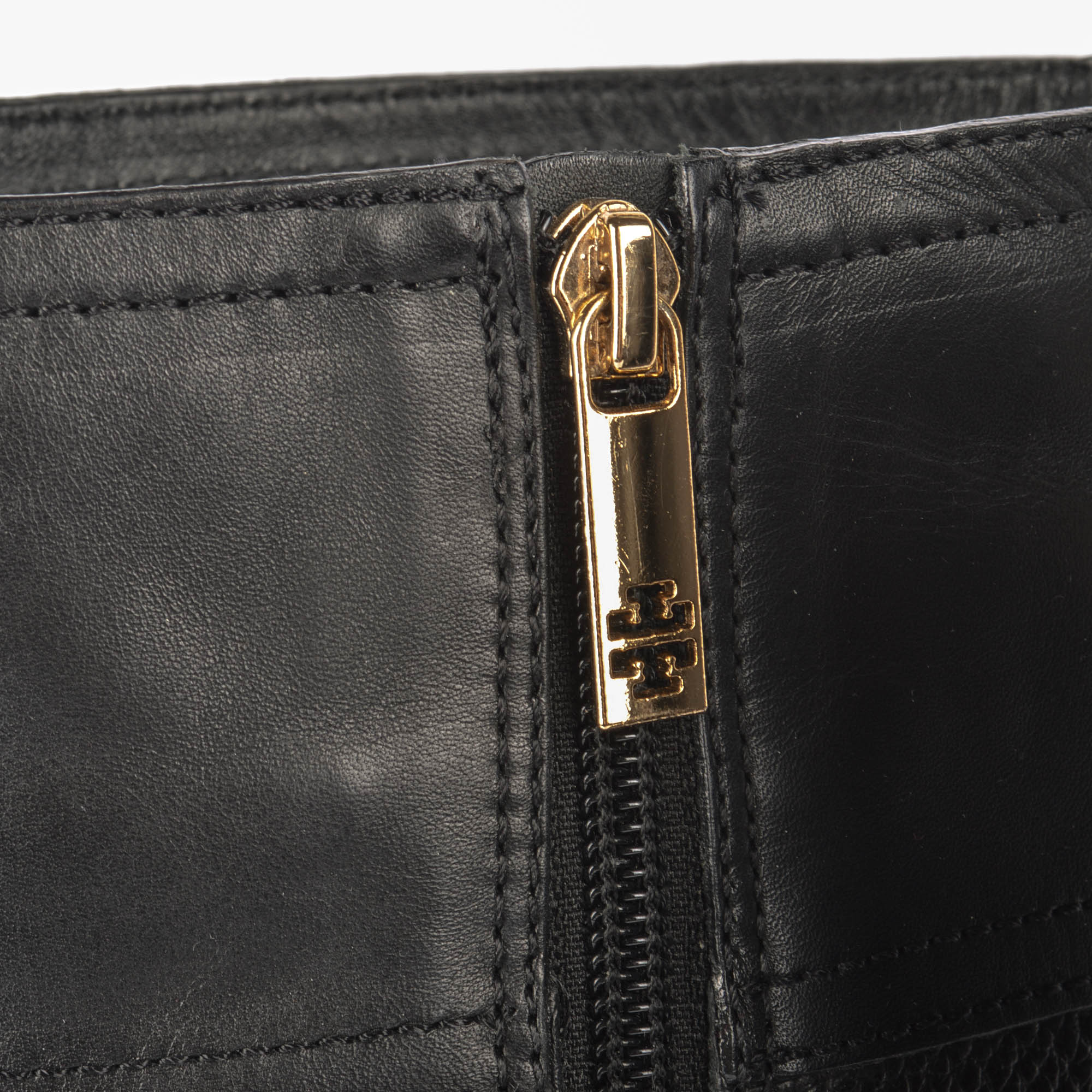 Tory Burch Black Leather Julian Riding Boots