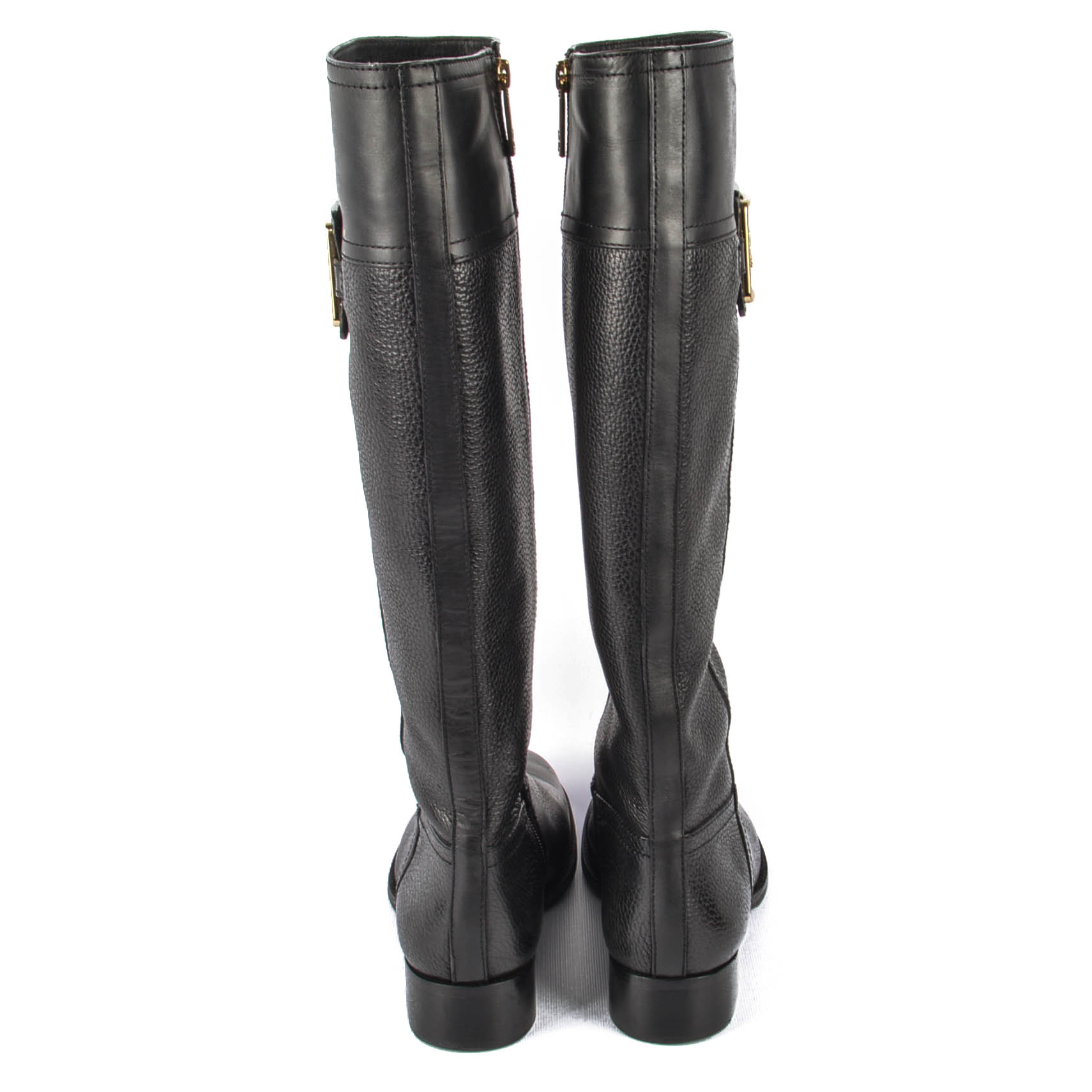 Tory Burch Black Leather Julian Riding Boots