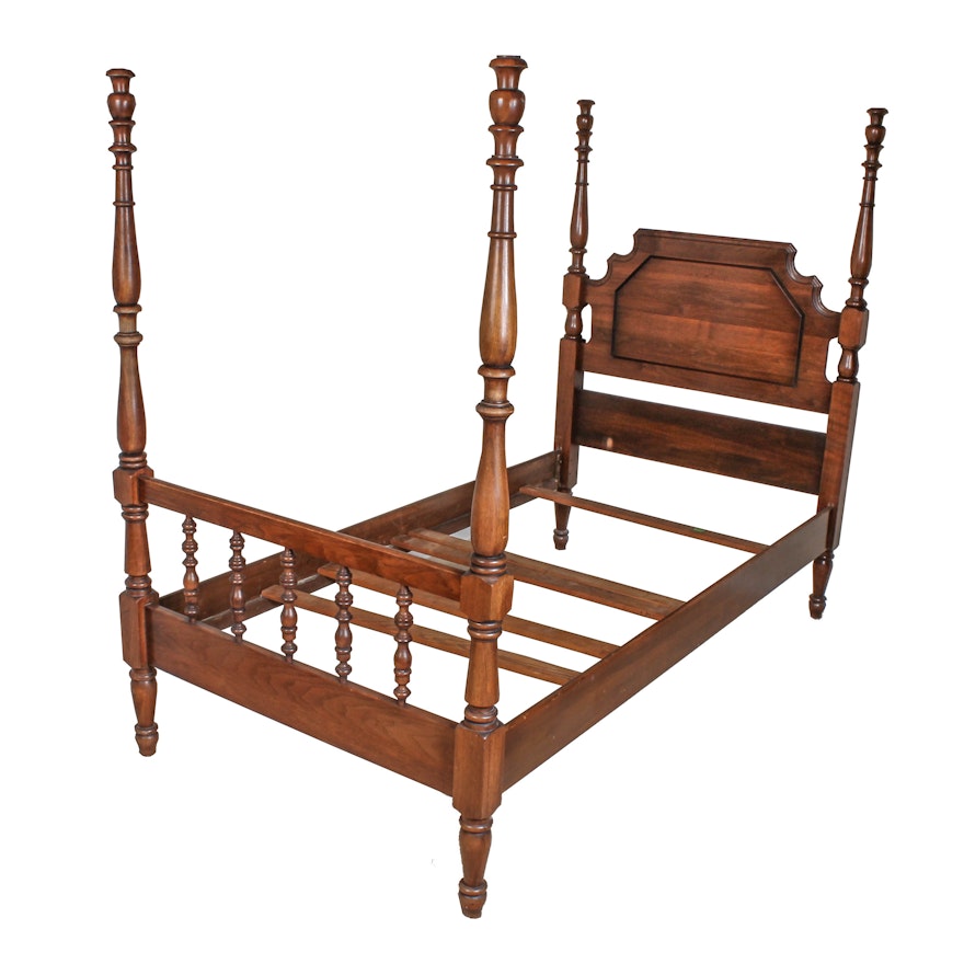 Vintage Twin Size Four-Poster Bed