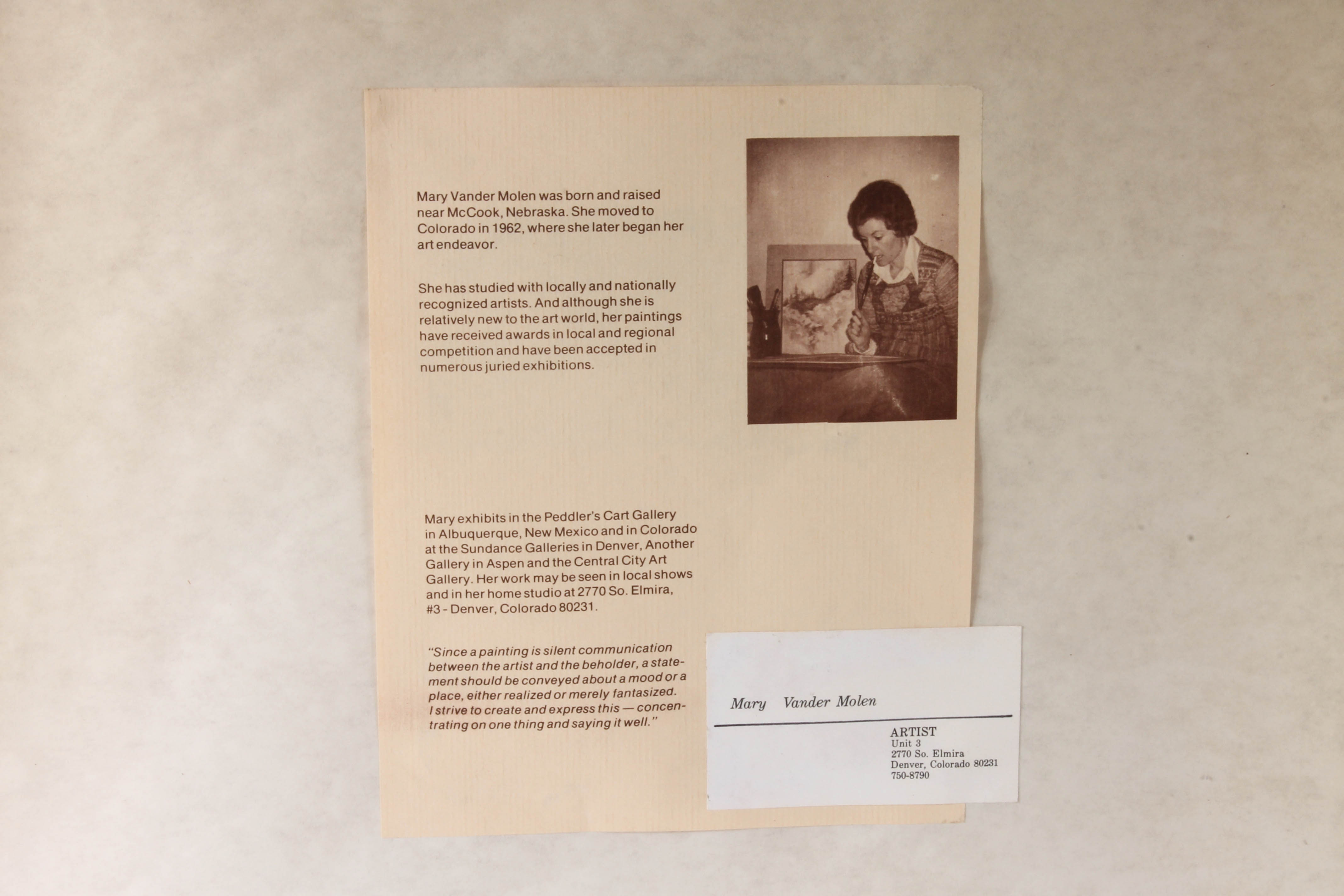 Mary Vander Molen Watercolor of a Tree