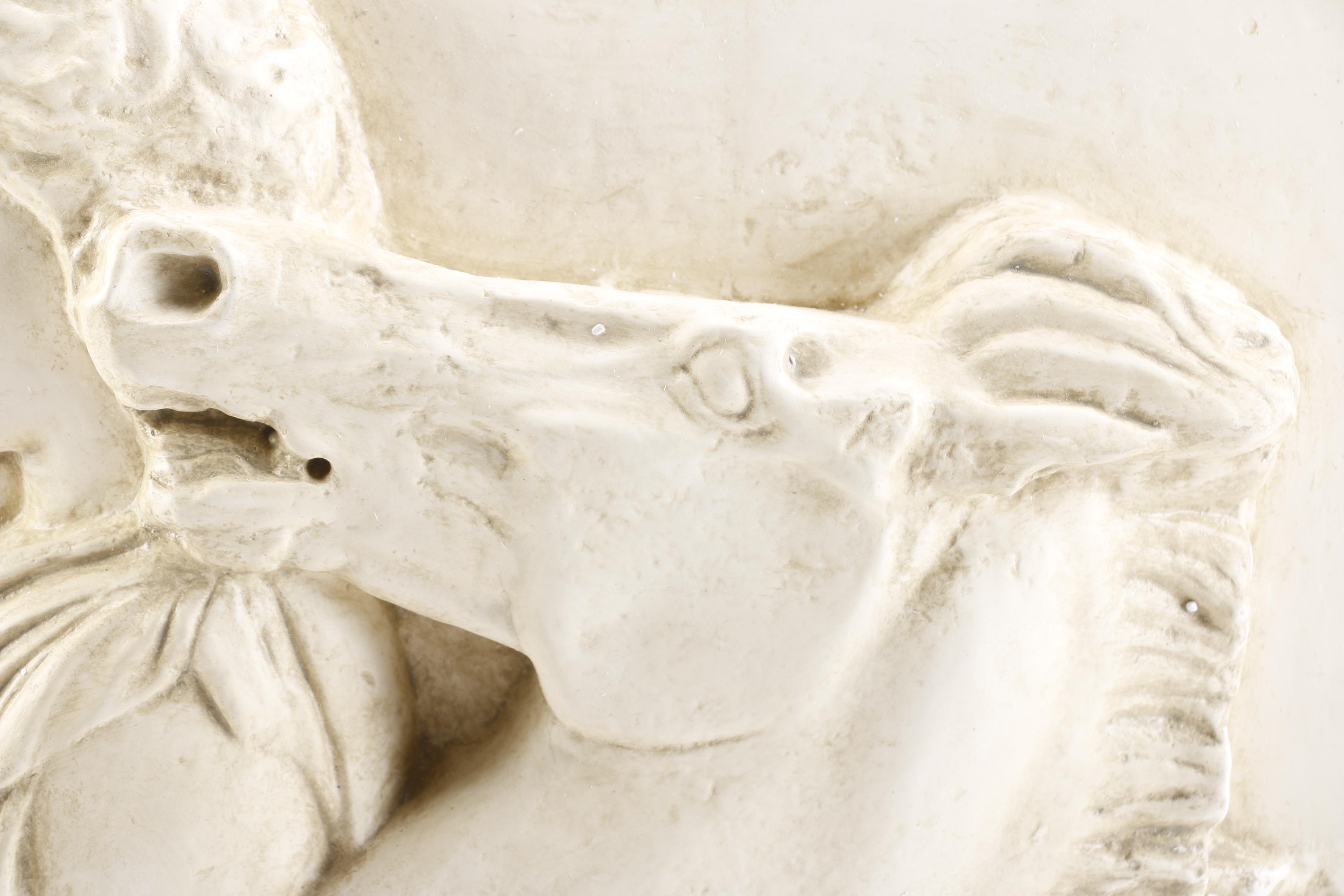 Classical Reproduction Relief of Man and Horse