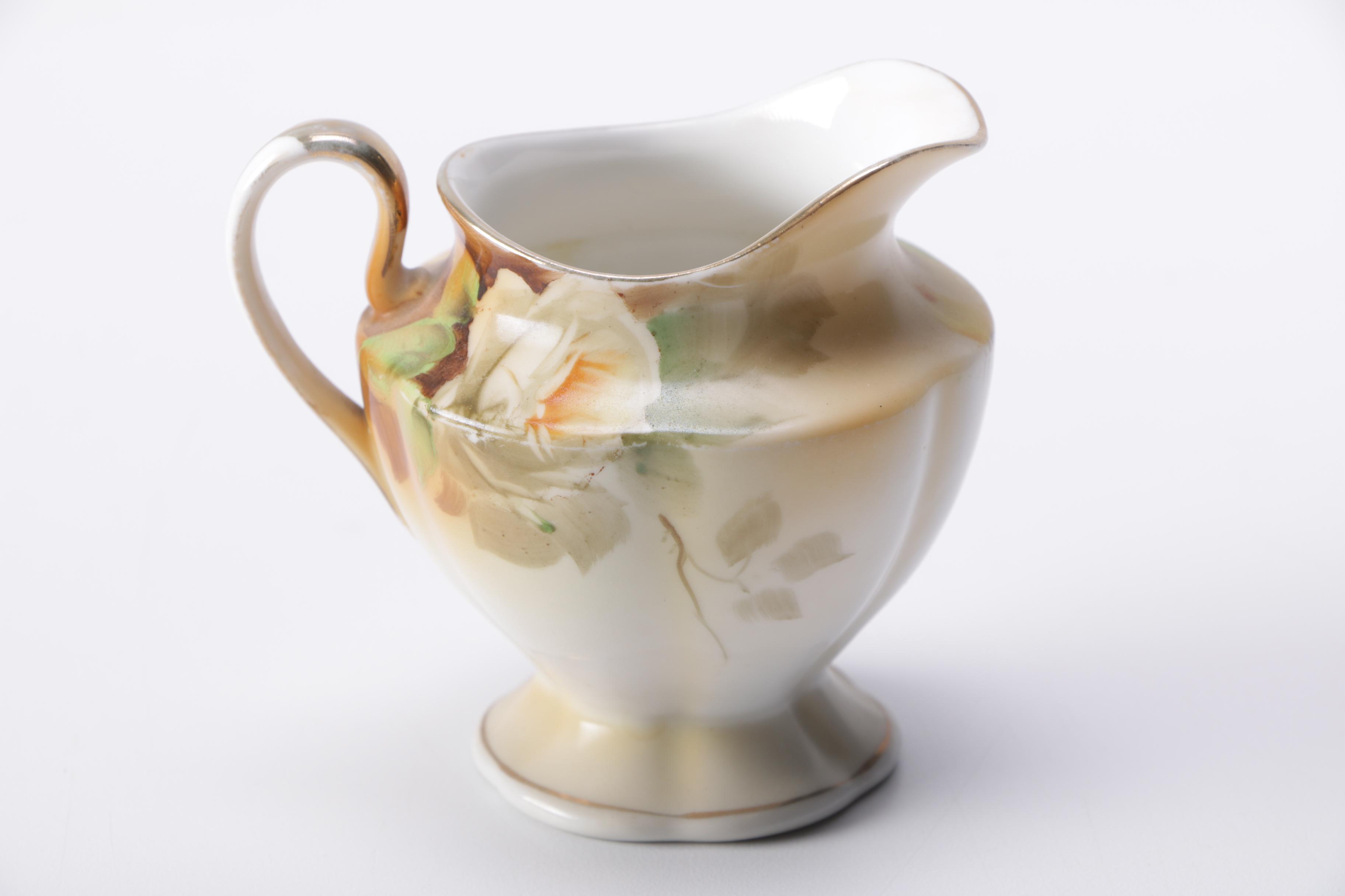 Hand Painted Creamer and Sugar Bowls Including Nippon