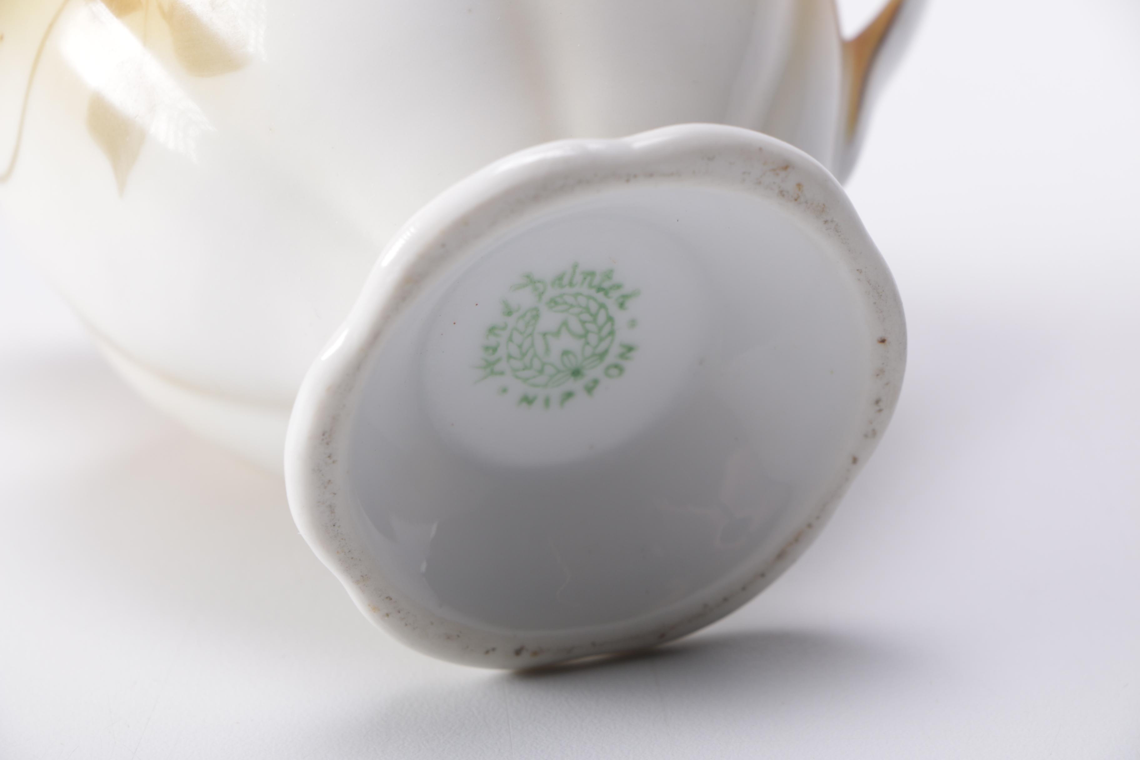 Hand Painted Creamer and Sugar Bowls Including Nippon