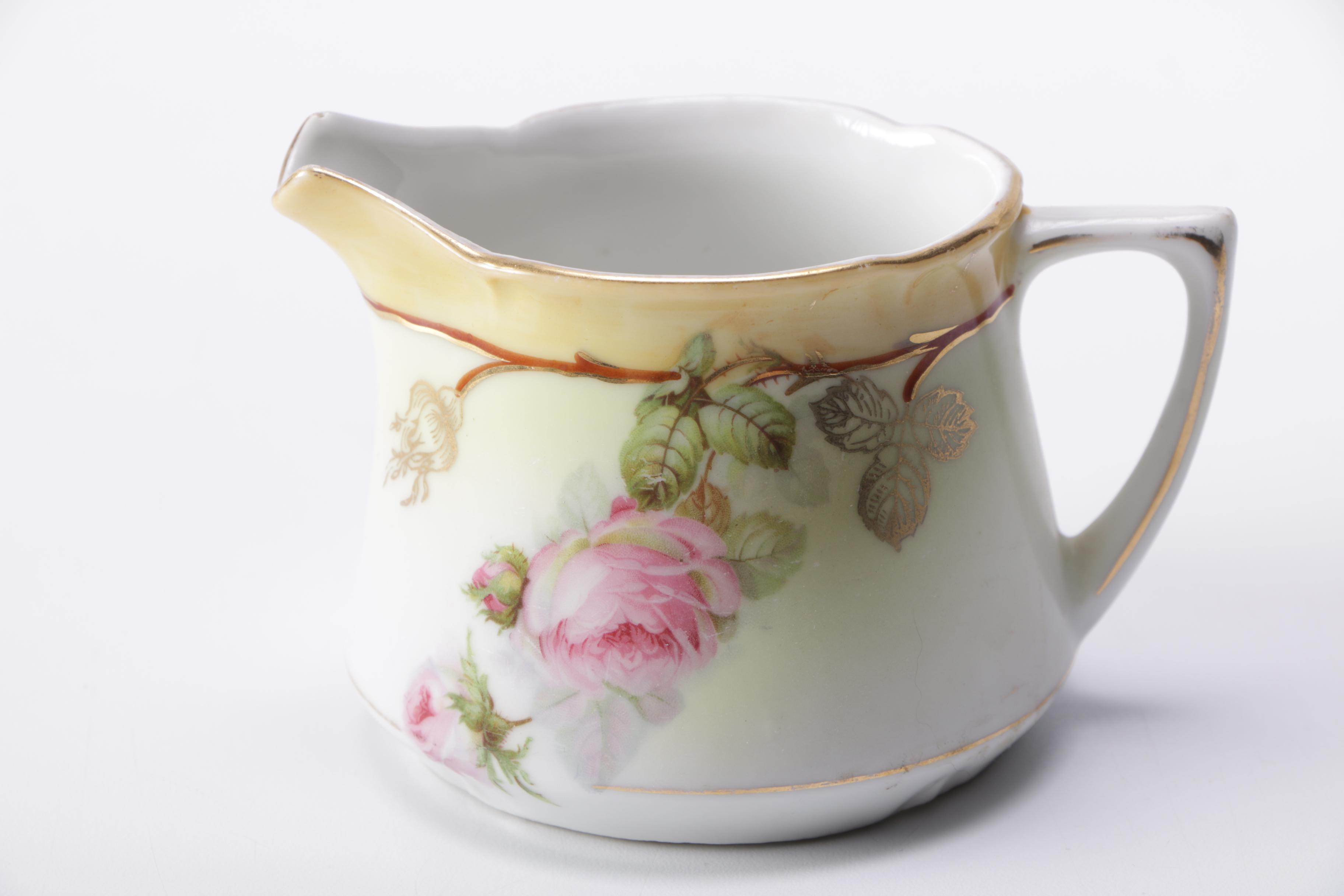 Hand Painted Creamer and Sugar Bowls Including Nippon