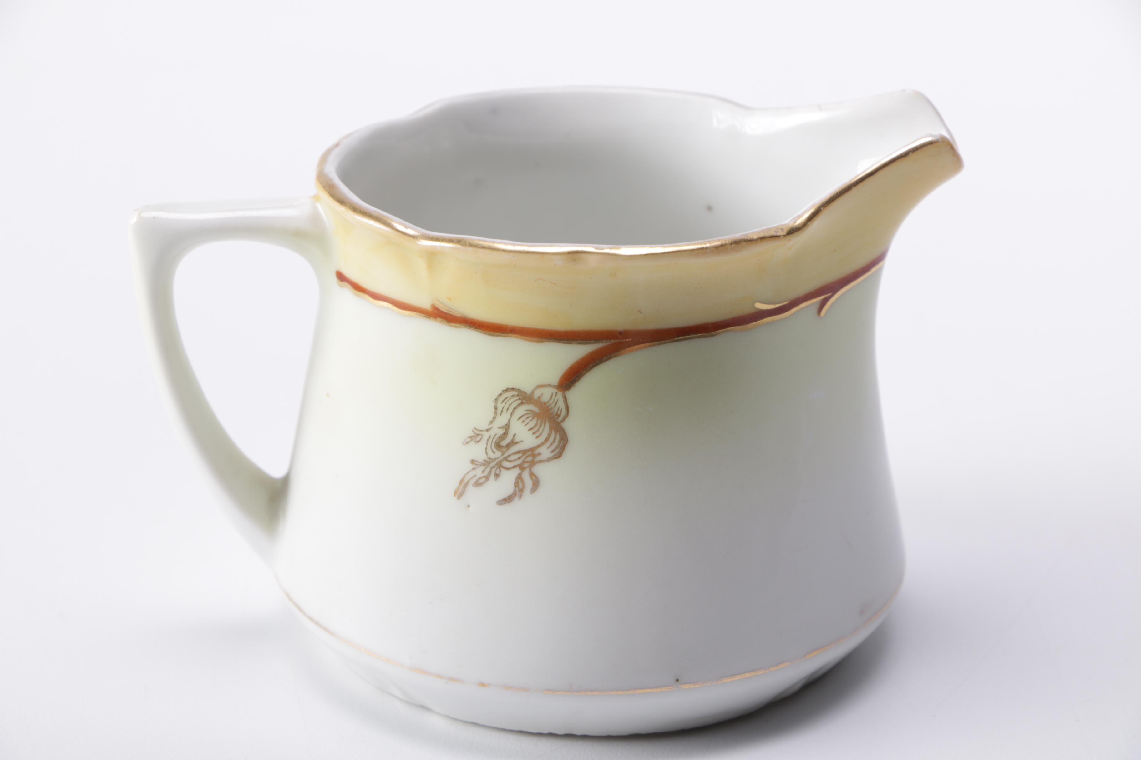 Hand Painted Creamer and Sugar Bowls Including Nippon