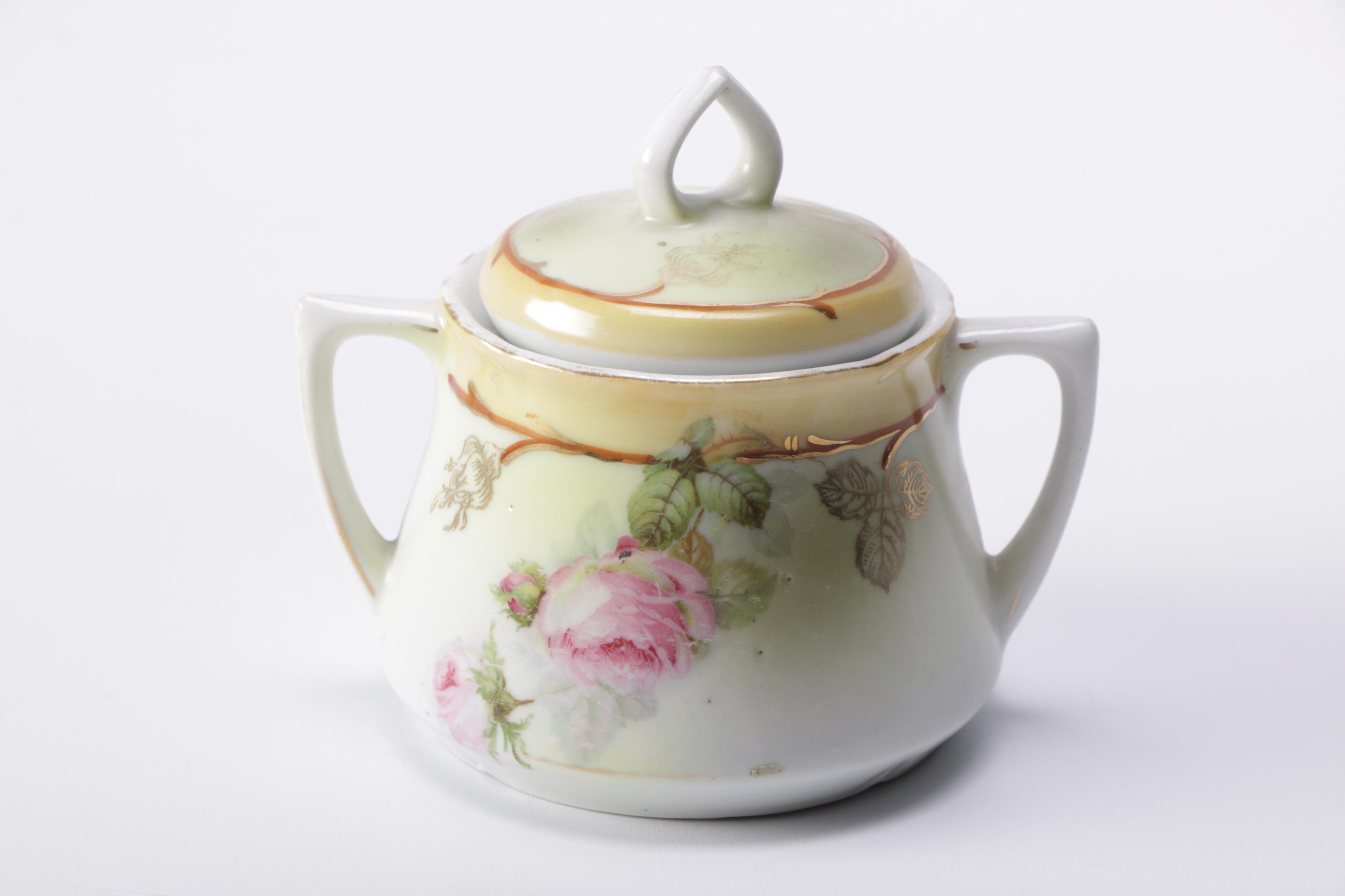 Hand Painted Creamer and Sugar Bowls Including Nippon