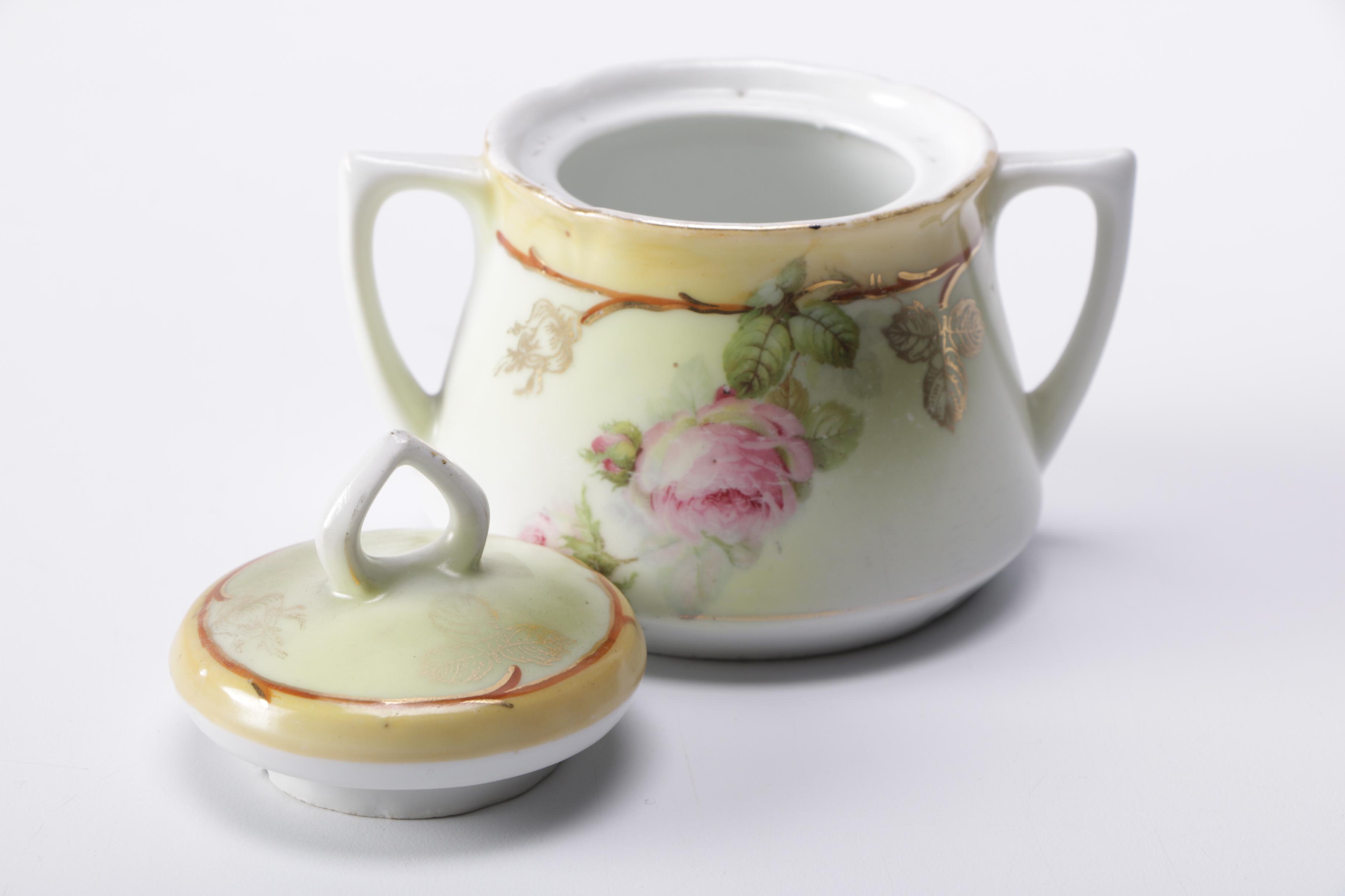 Hand Painted Creamer and Sugar Bowls Including Nippon