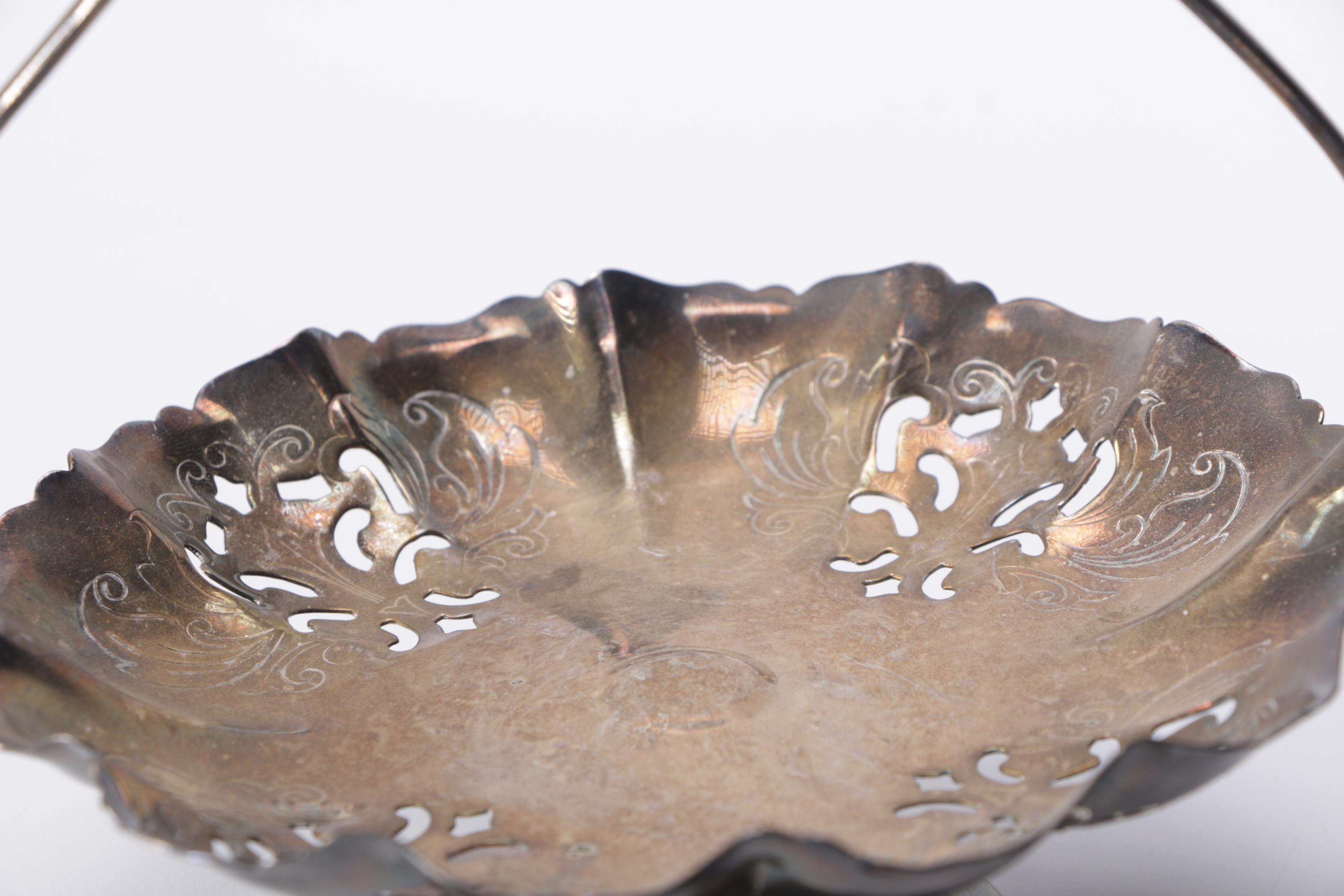 German Silver Plate Crush Tray and Brush With Assorted Silver Plate