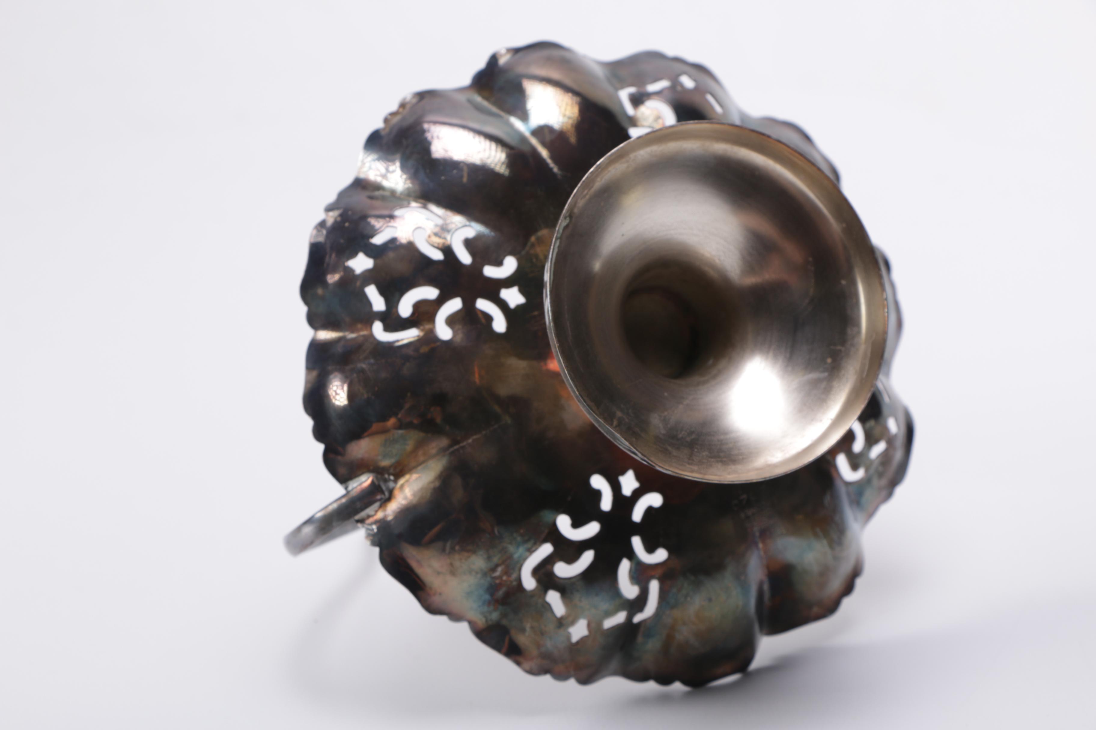 German Silver Plate Crush Tray and Brush With Assorted Silver Plate