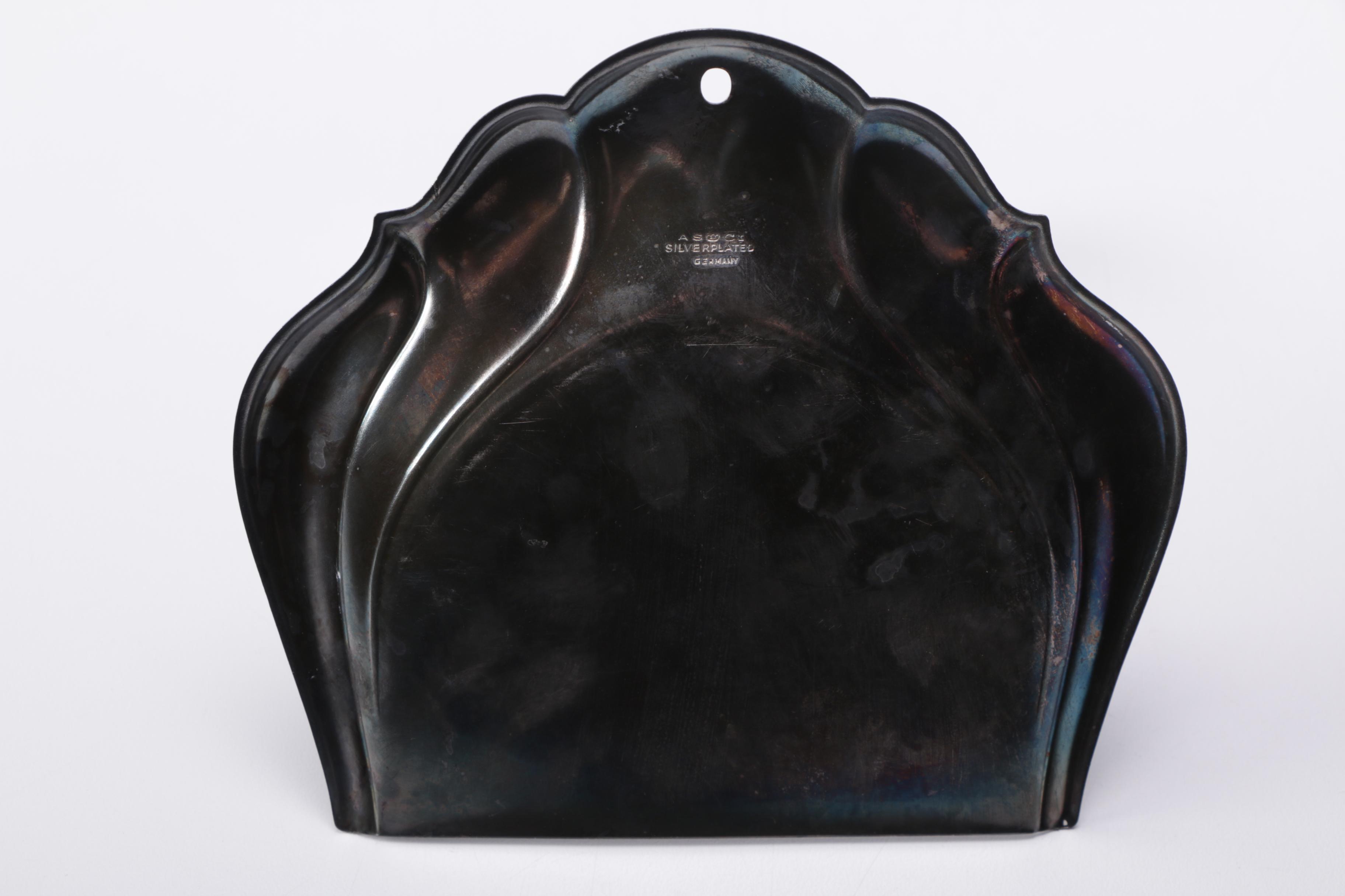 German Silver Plate Crush Tray and Brush With Assorted Silver Plate