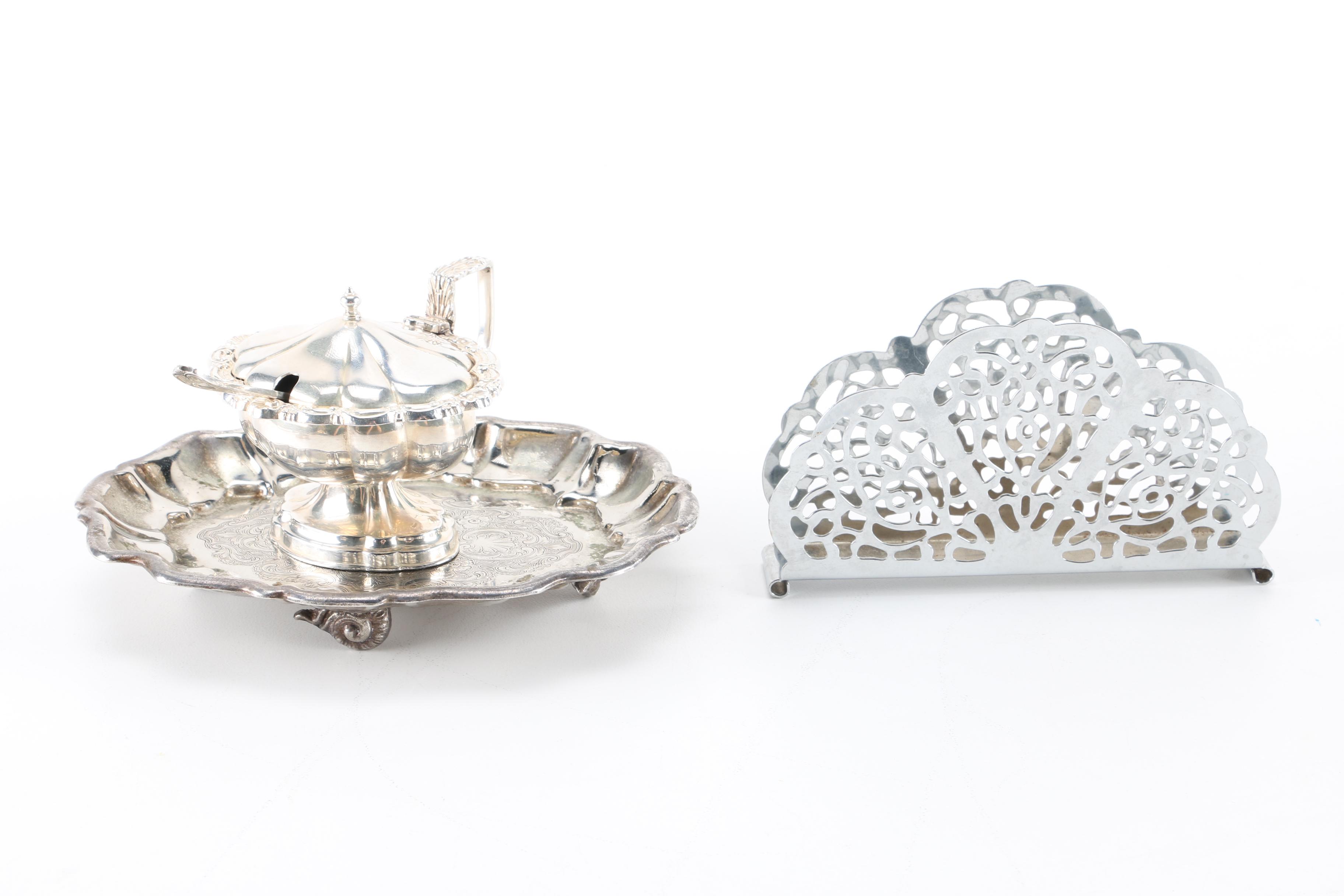 W. S. Blackinton Tray and Assorted Silver Plate Servingware