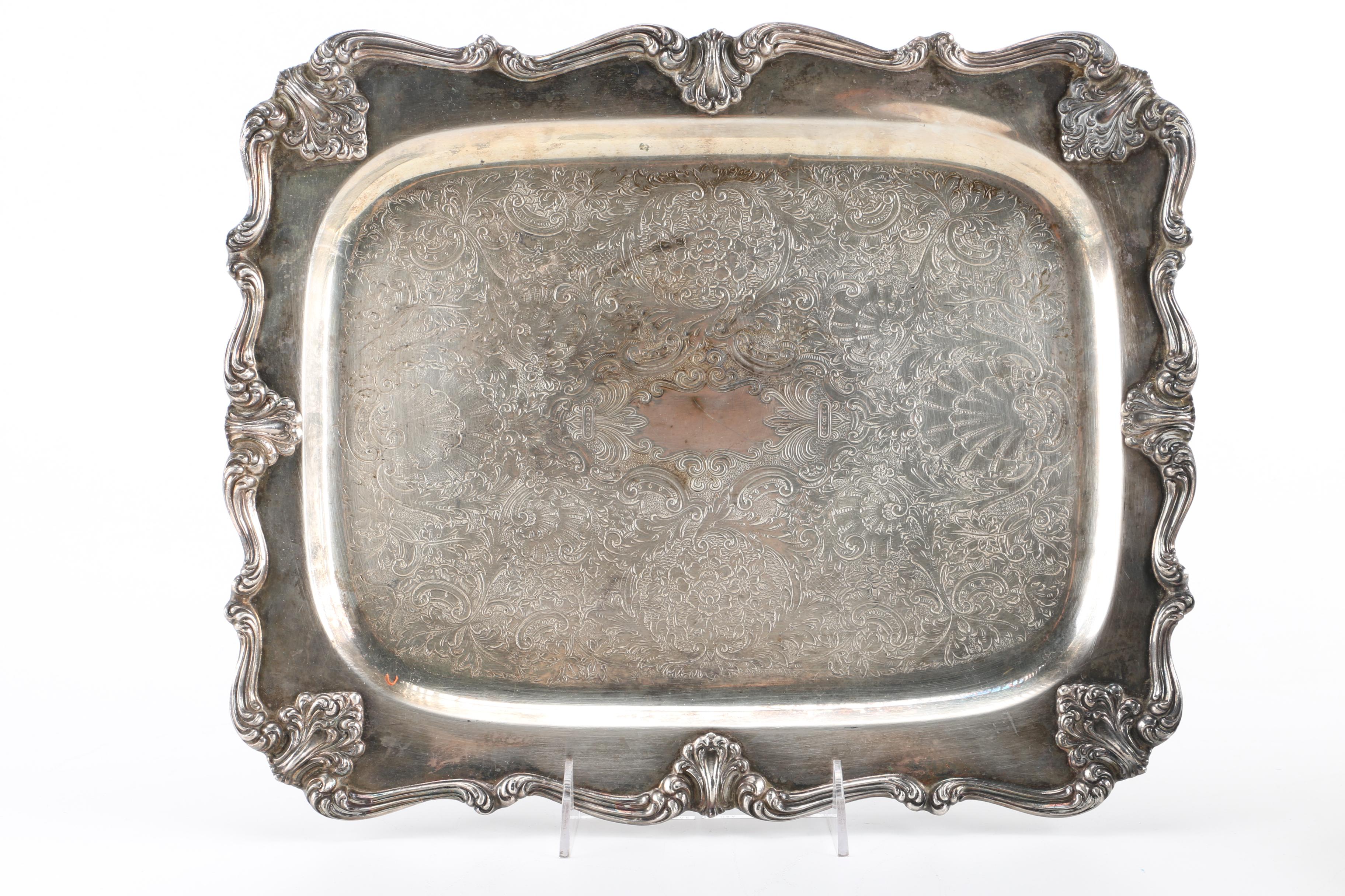 W. S. Blackinton Tray and Assorted Silver Plate Servingware