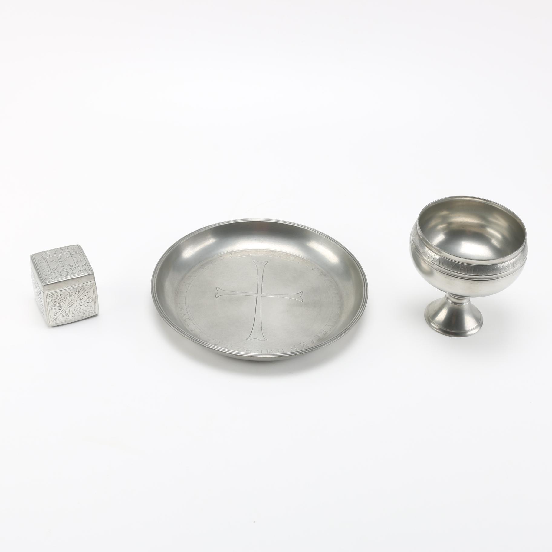 John Somers Pewter Communion Set