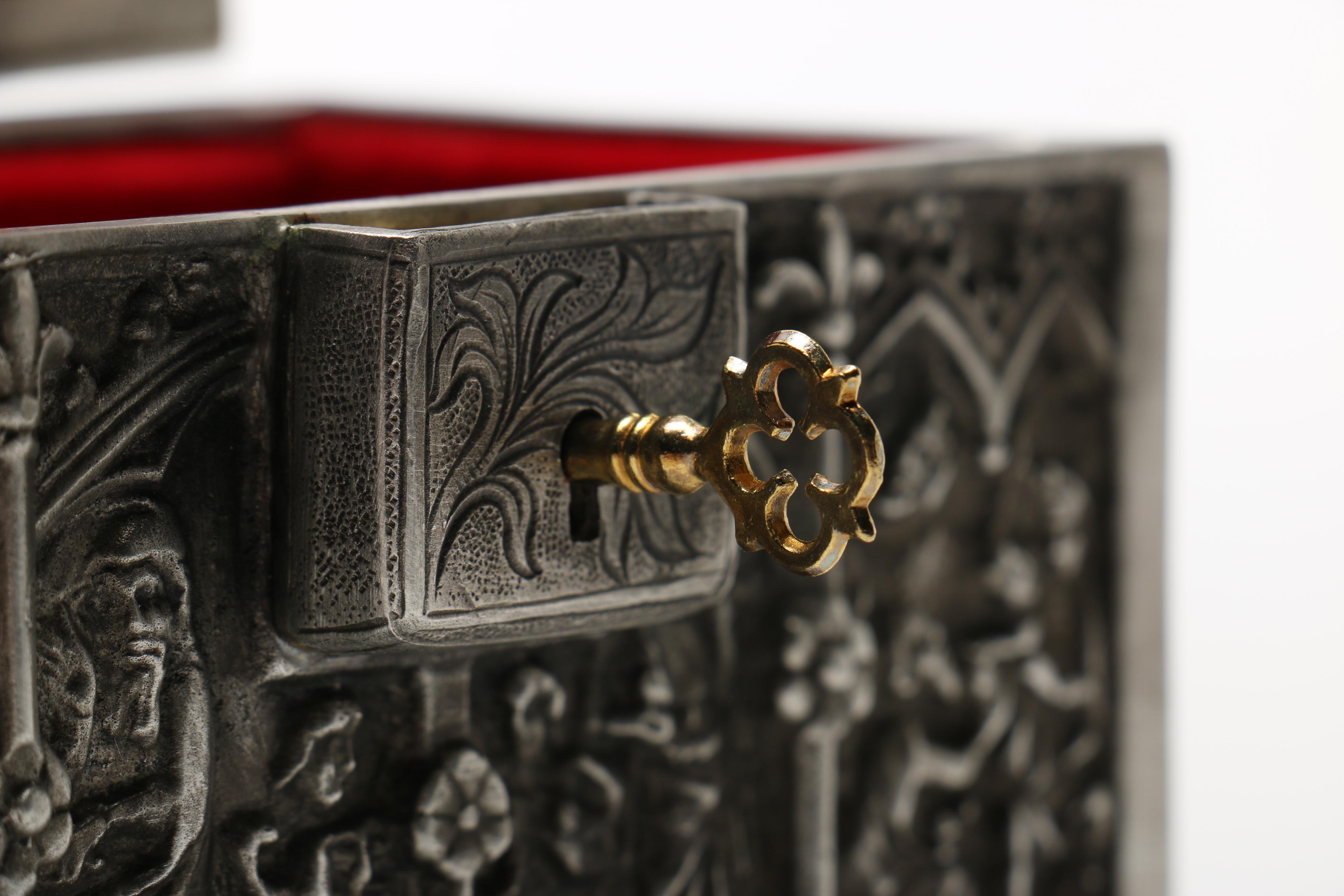 Pewter Box With Key