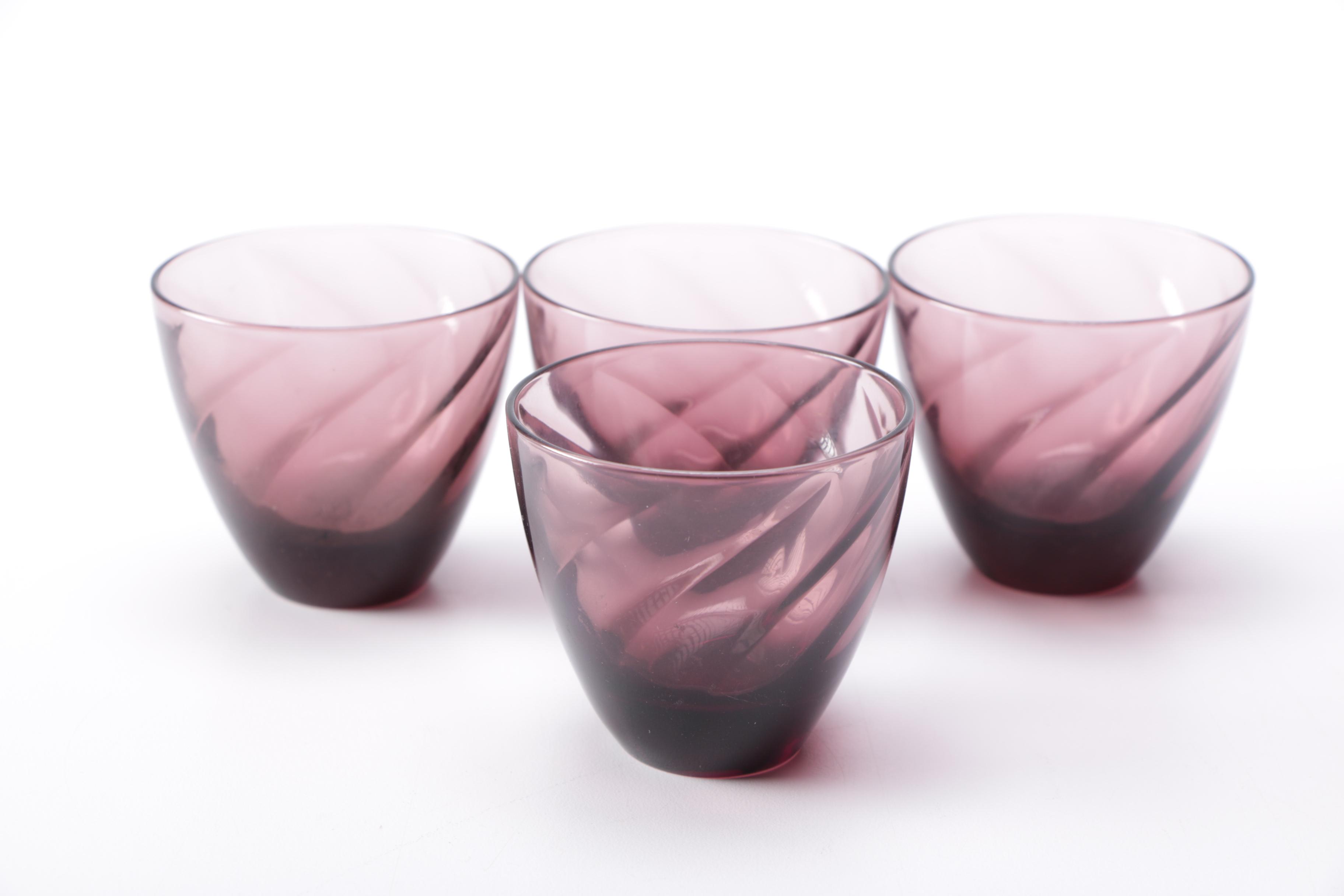 Purple Glass Barware Set