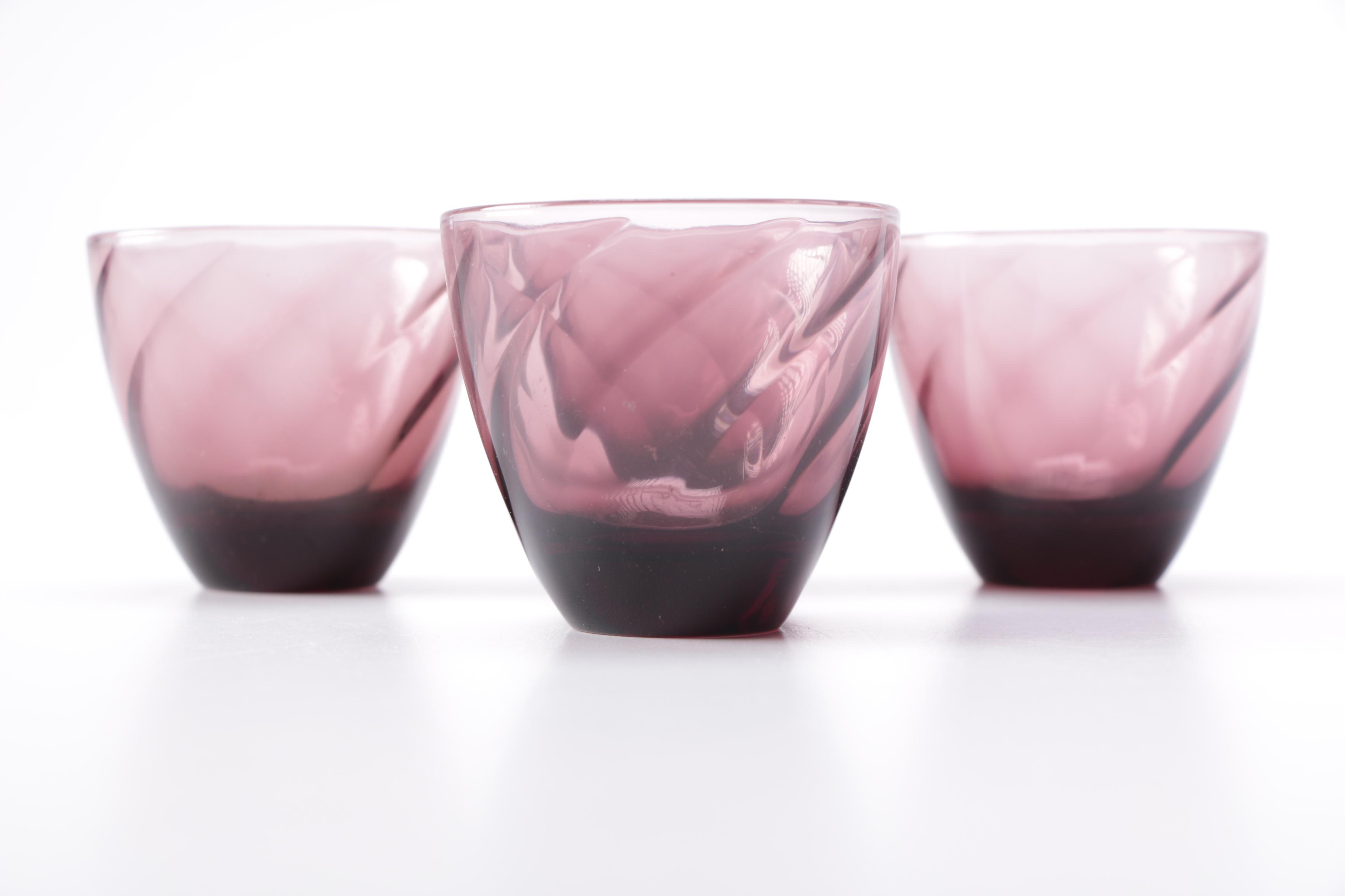 Purple Glass Barware Set