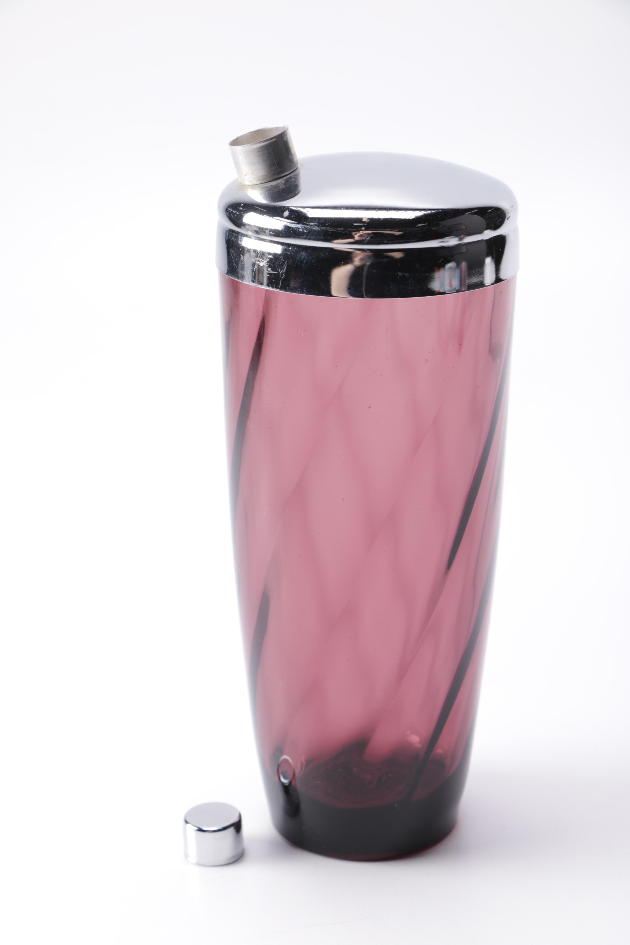 Purple Glass Barware Set