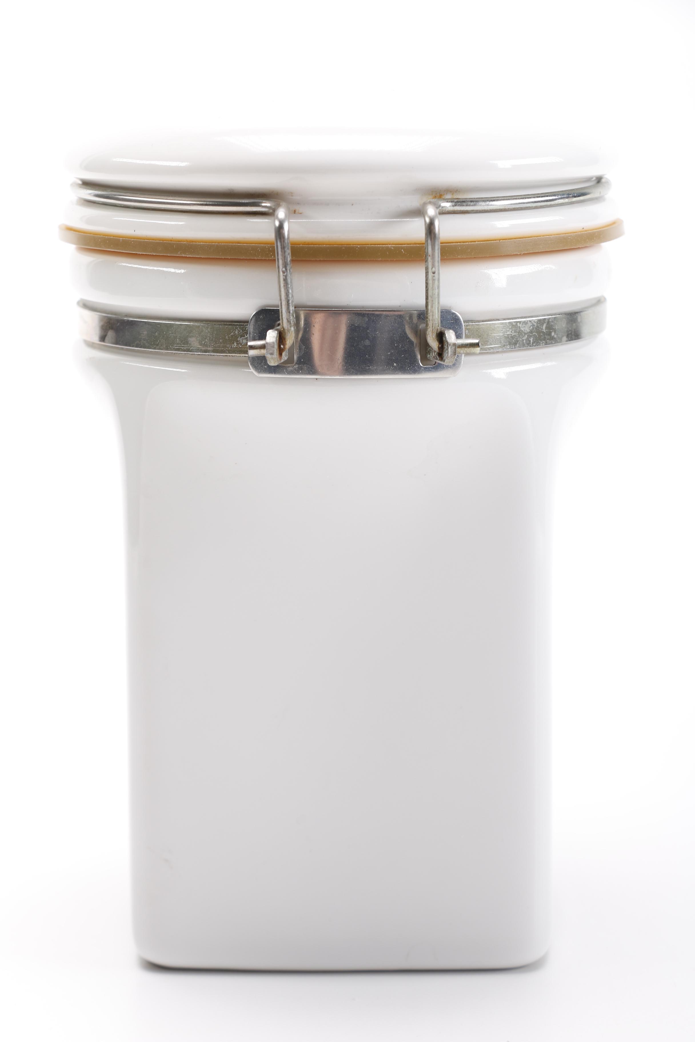 Gevalia White Ceramic Coffee Jar