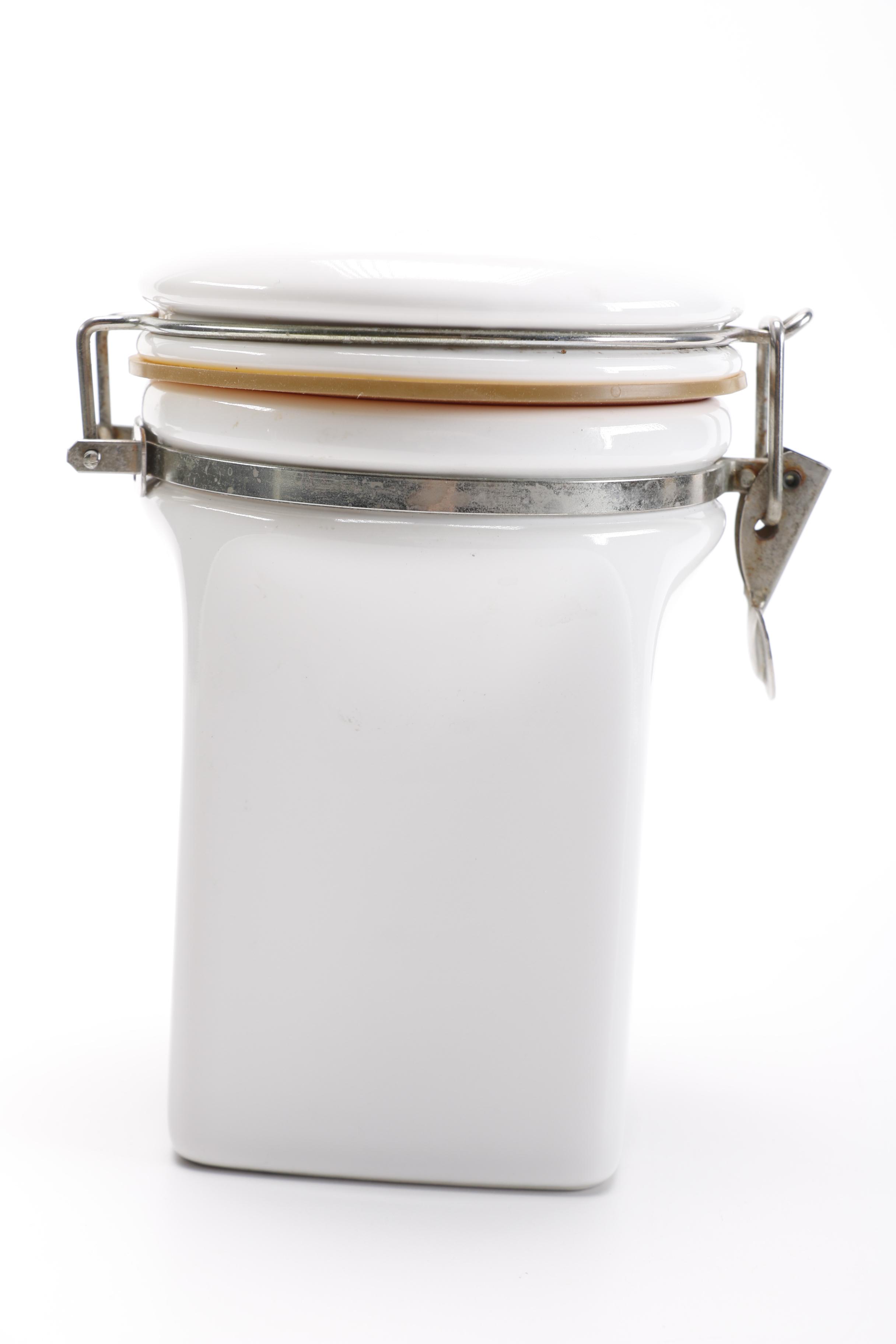 Gevalia White Ceramic Coffee Jar