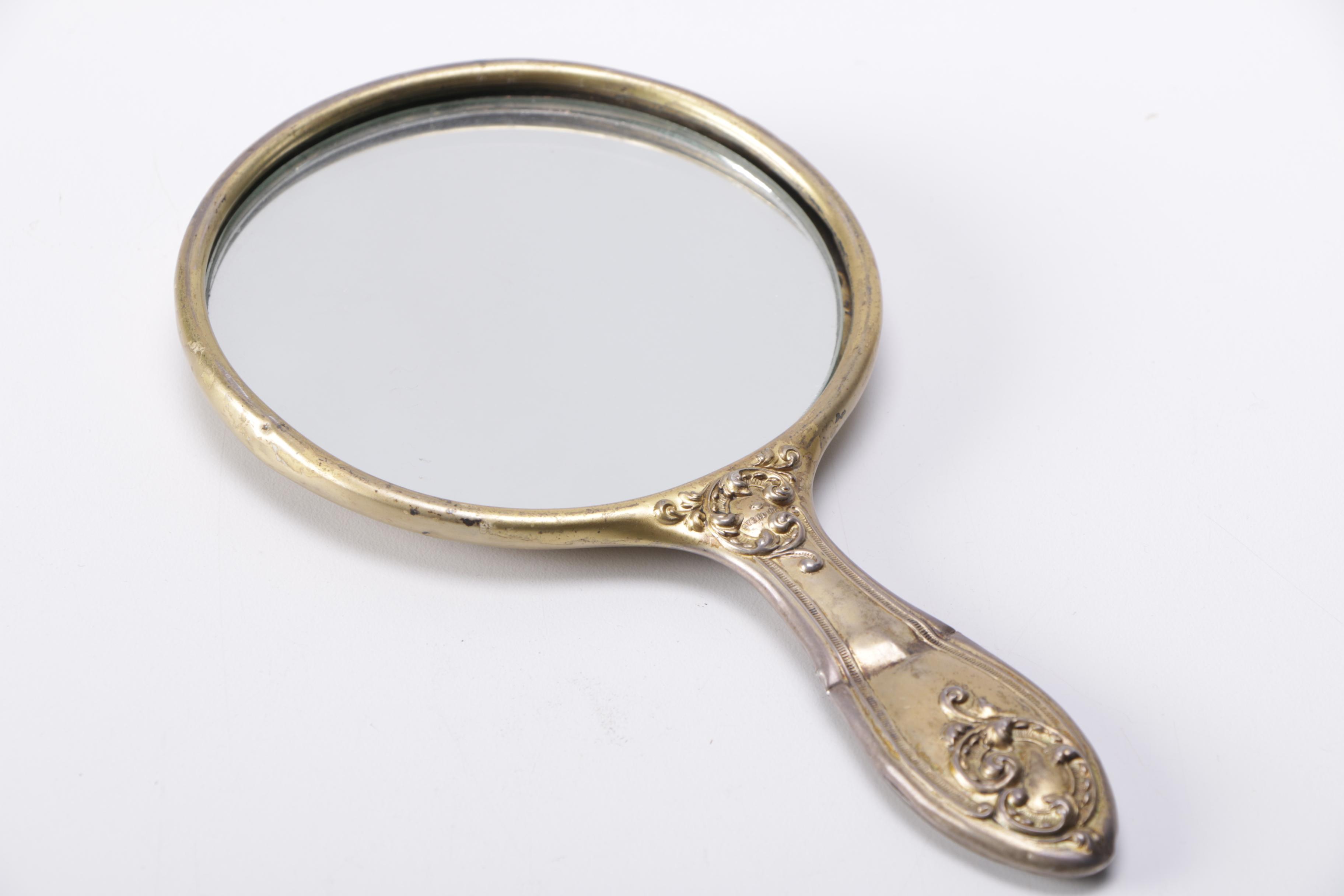 Sterling Silver Backed Mirror and Comb