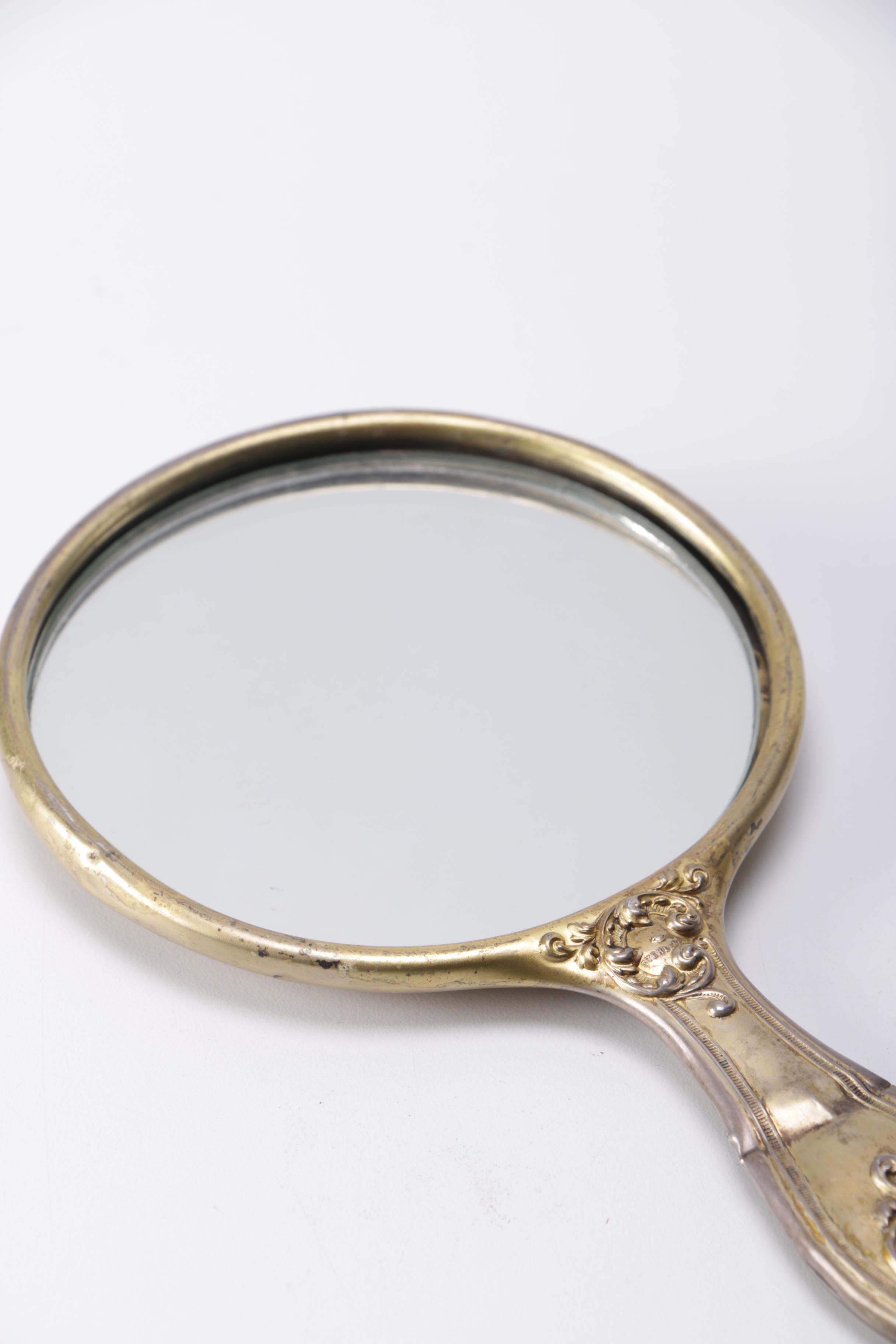 Sterling Silver Backed Mirror and Comb