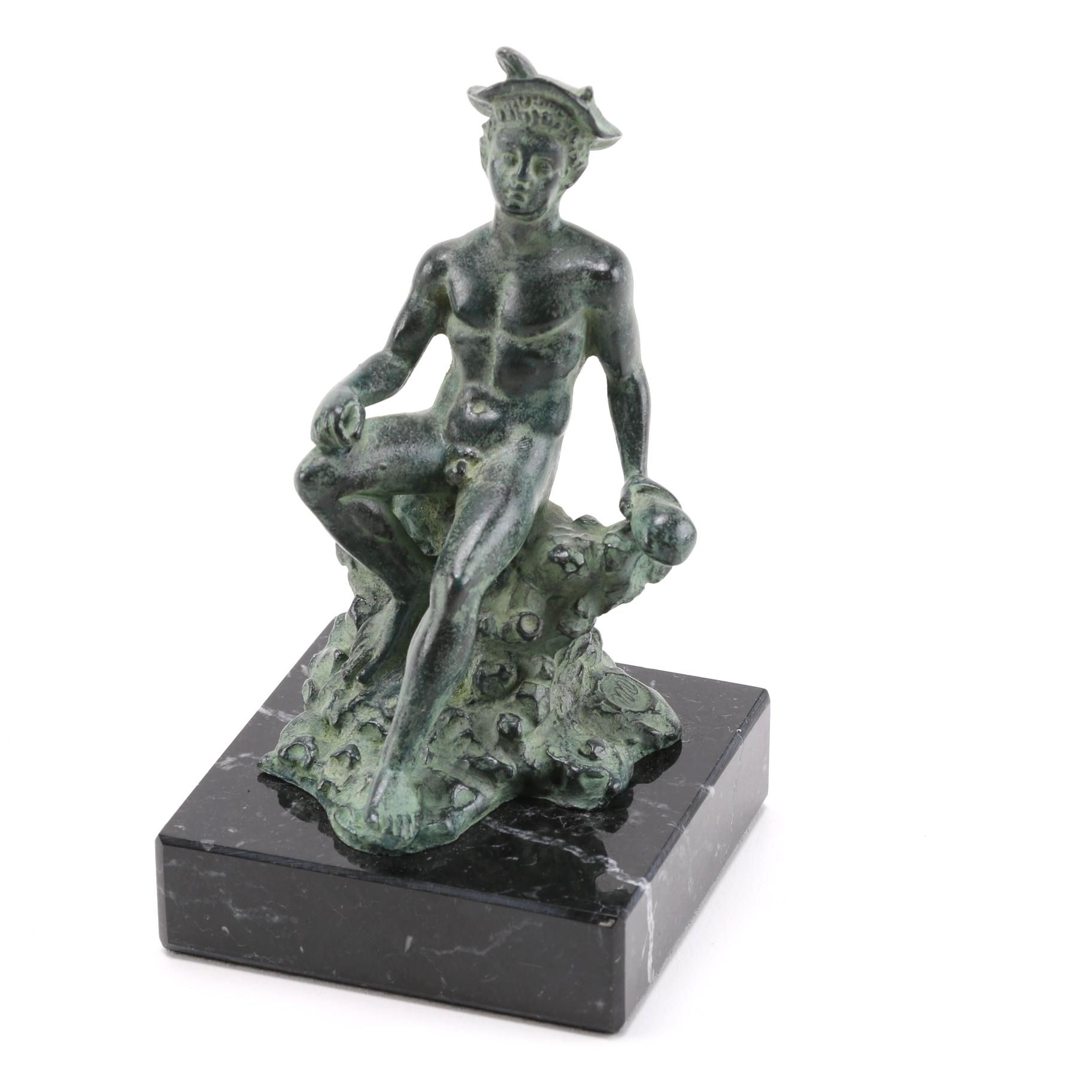 Reproduction Cast Metal Nude Male Sculpture