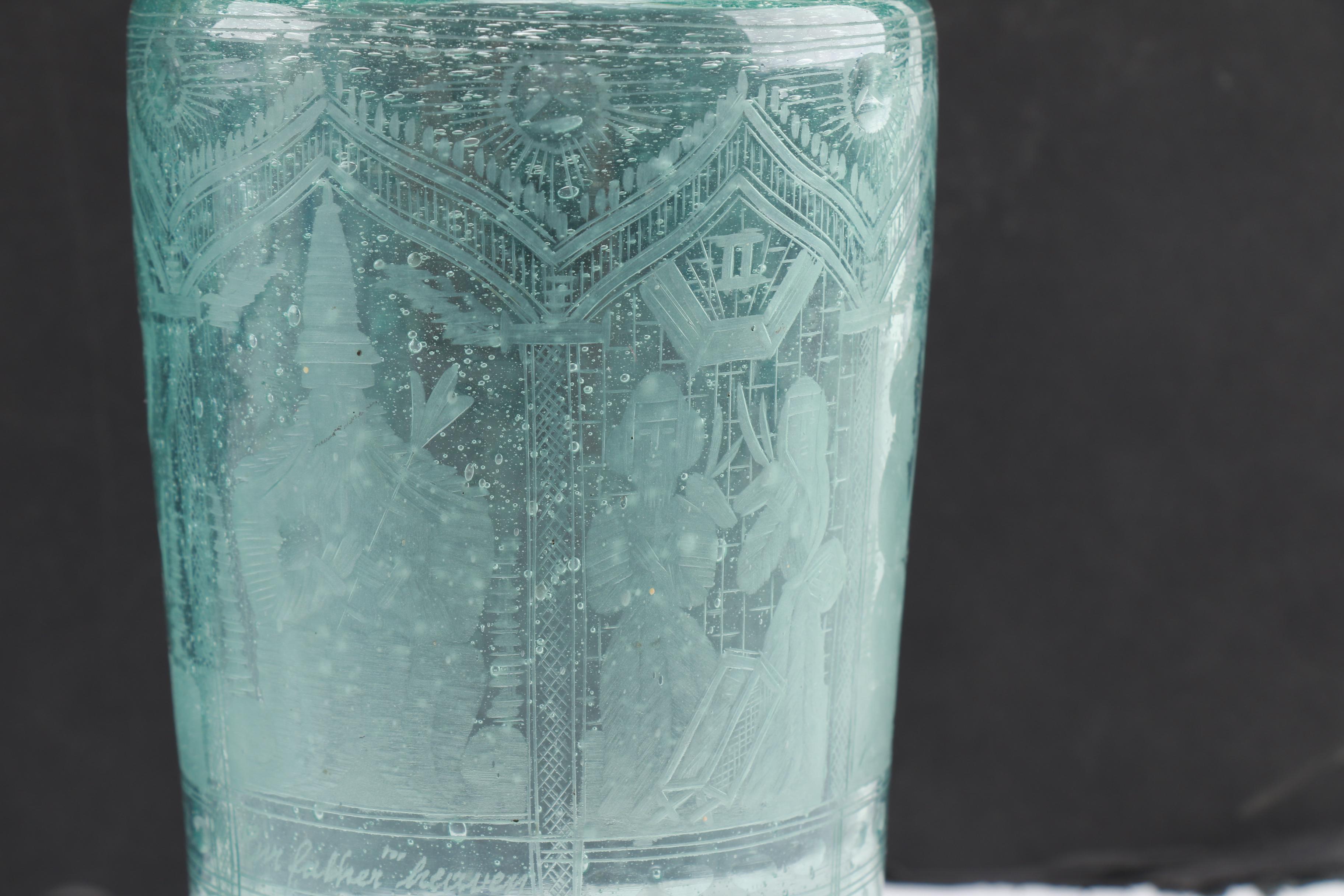 Handblown Glass "Lord's Prayer" Vase