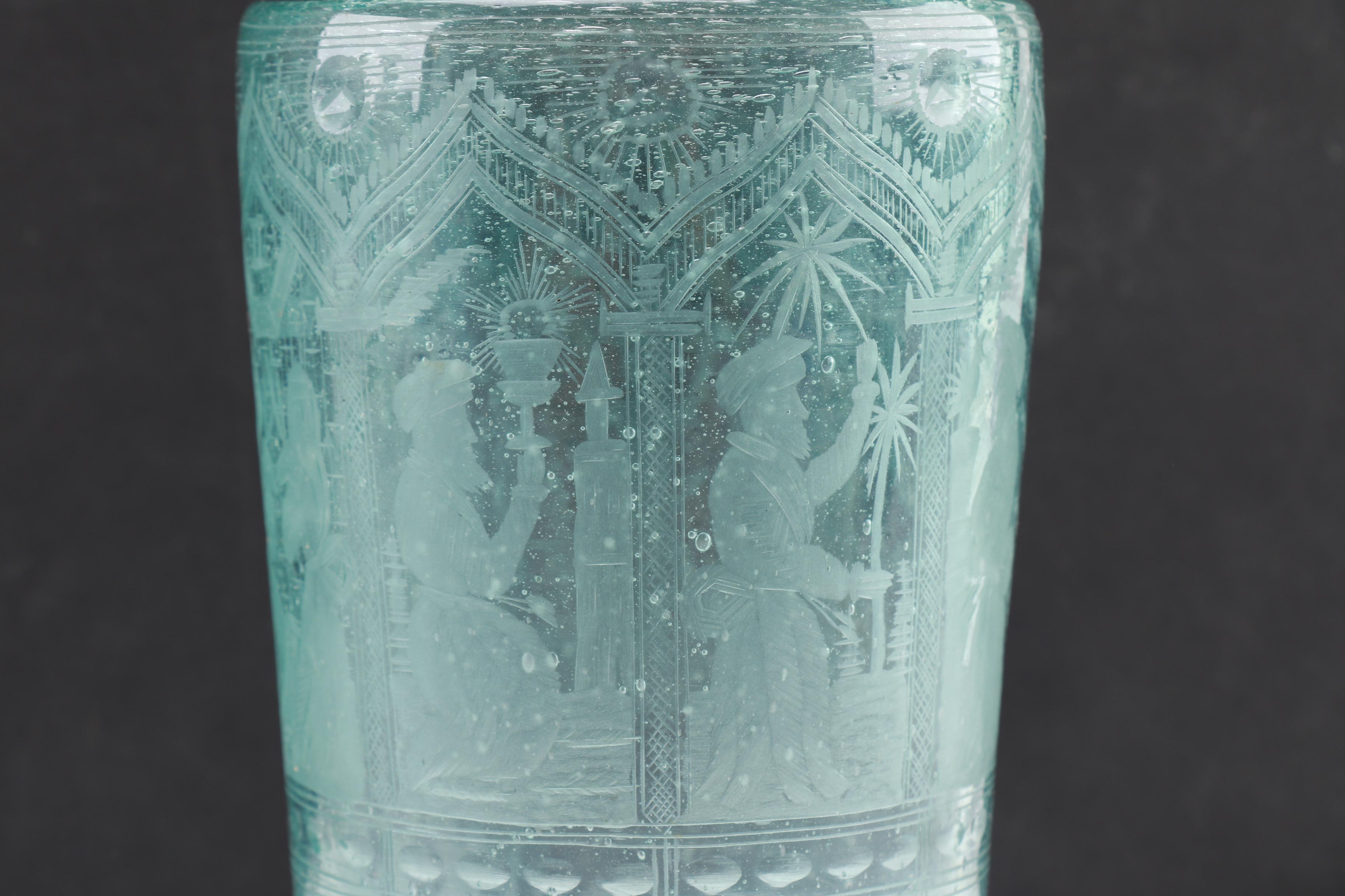 Handblown Glass "Lord's Prayer" Vase