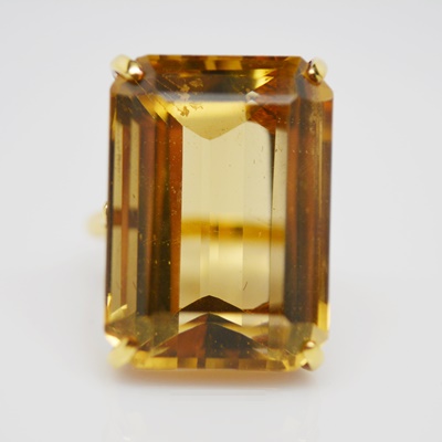 18K Yellow Gold 29.00 CTS Citrine Ring