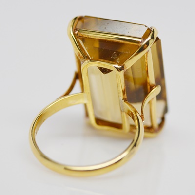18K Yellow Gold 29.00 CTS Citrine Ring