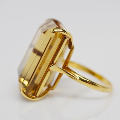 18K Yellow Gold 29.00 CTS Citrine Ring