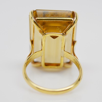 18K Yellow Gold 29.00 CTS Citrine Ring