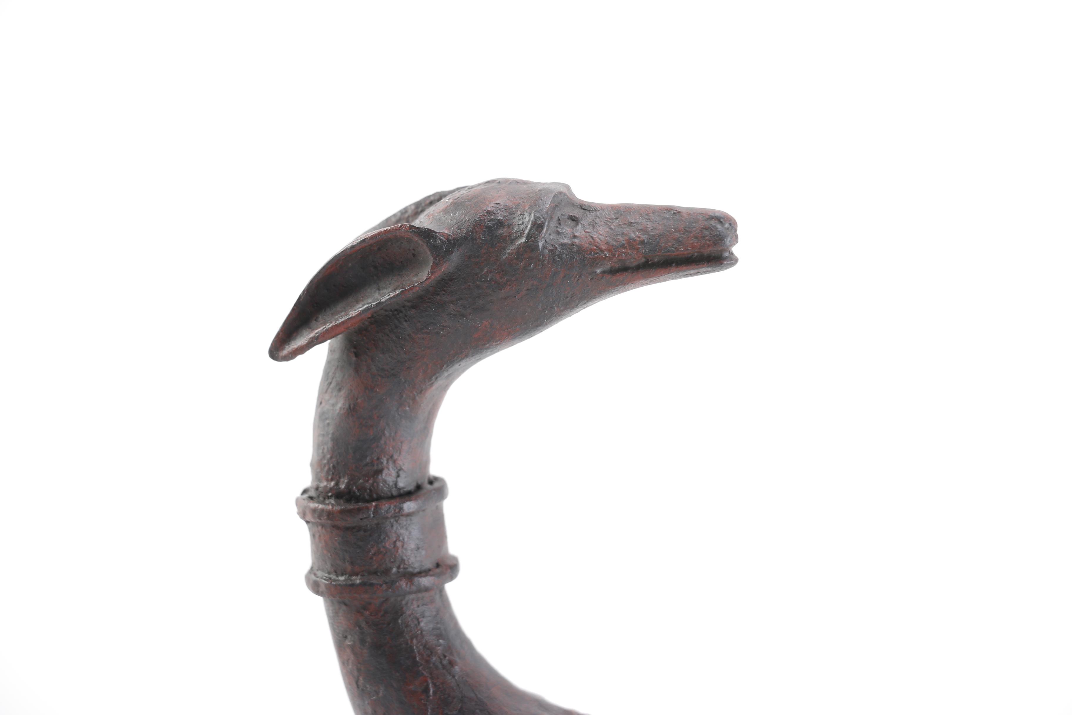 Cast Plaster Sculpture of a Running Greyhound