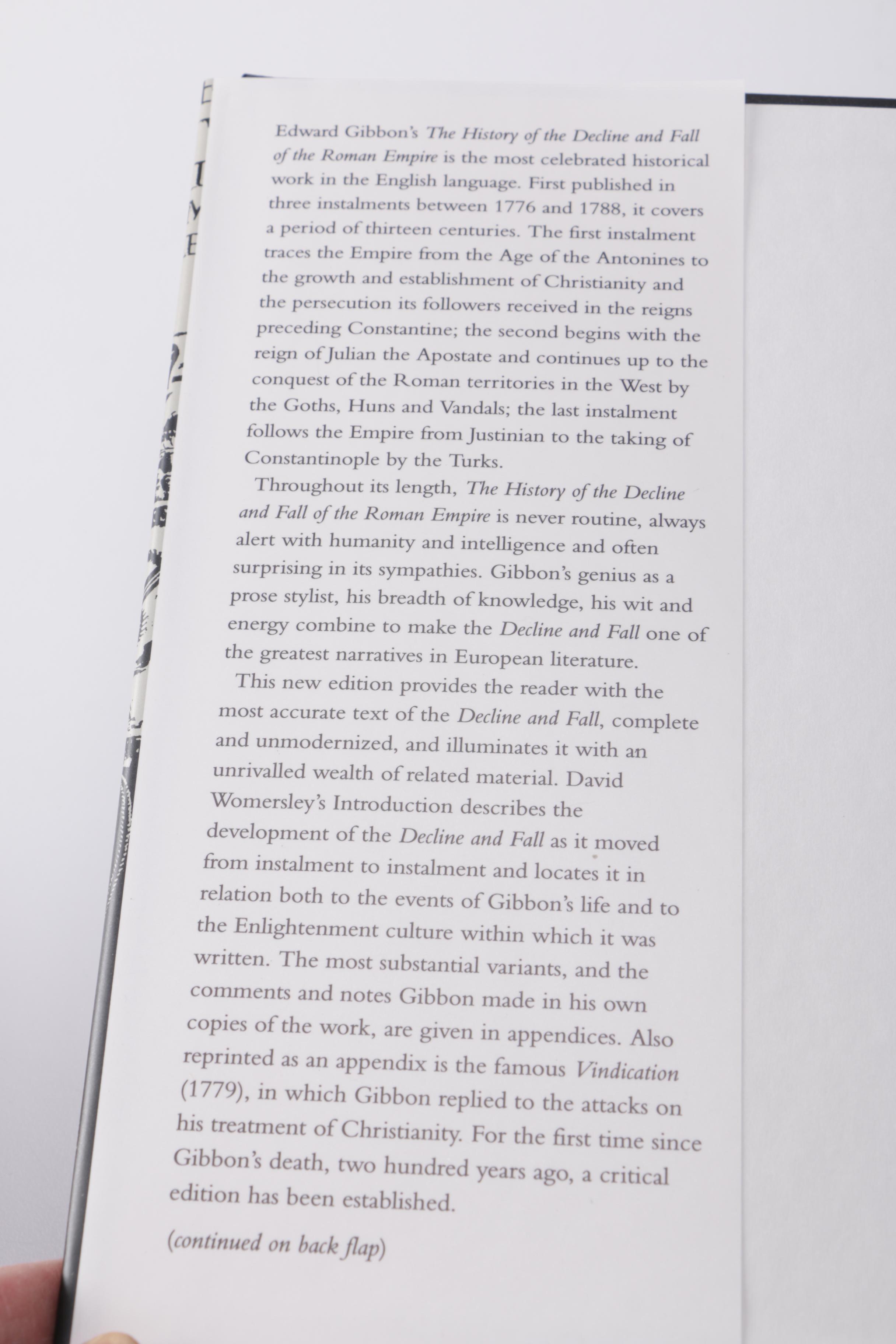 Three-Volume "The History of the Decline and Fall of the Roman Empire" by Edward Gibbon