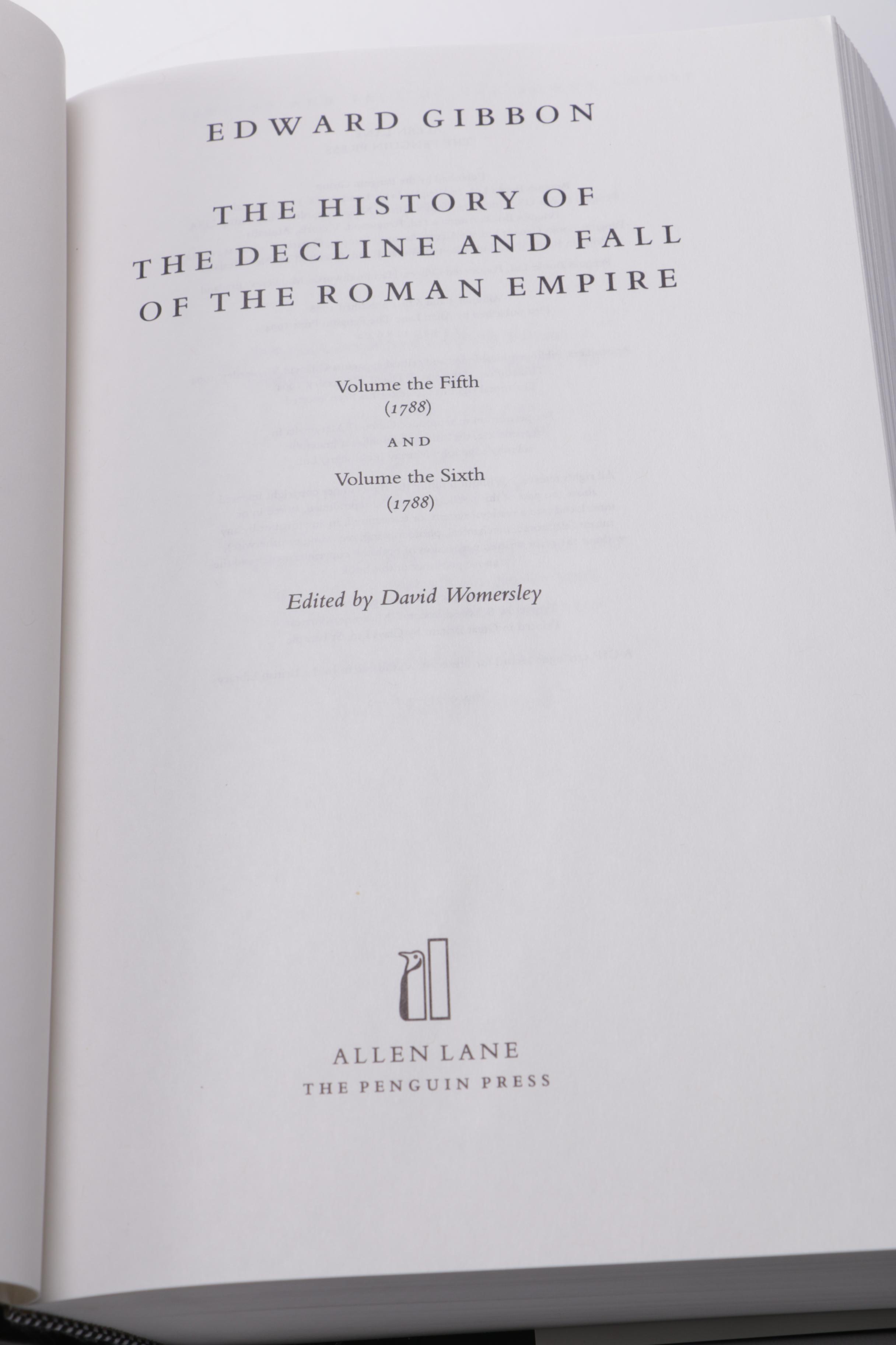 Three-Volume "The History of the Decline and Fall of the Roman Empire" by Edward Gibbon