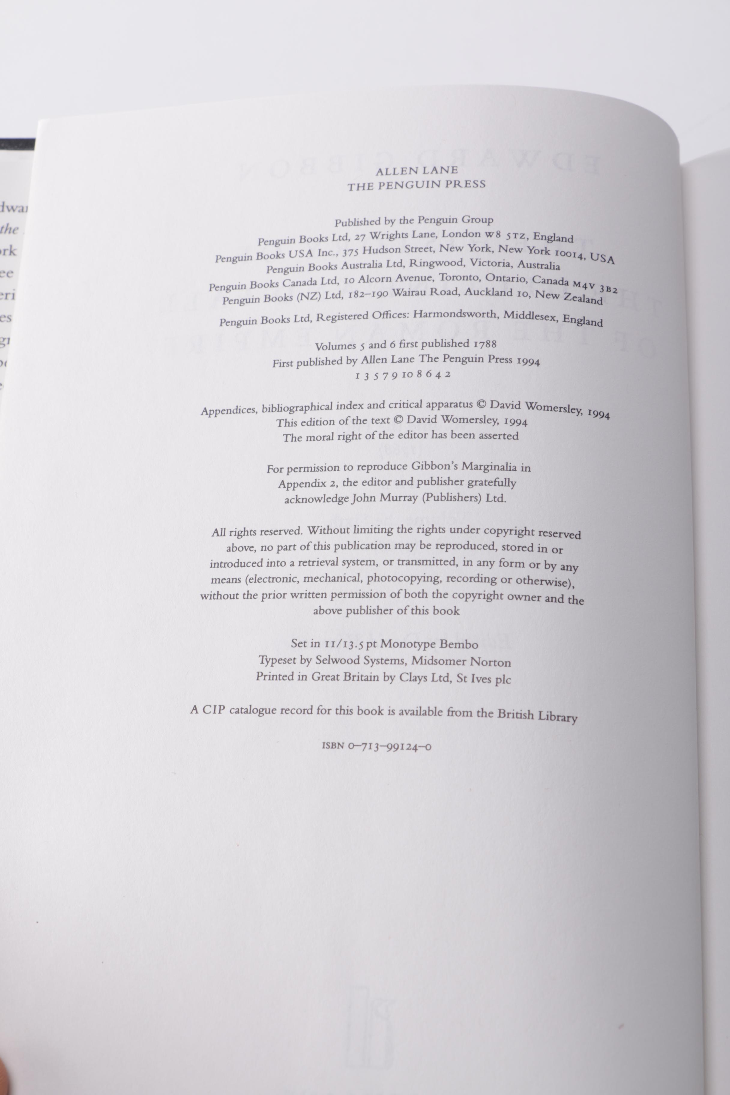 Three-Volume "The History of the Decline and Fall of the Roman Empire" by Edward Gibbon