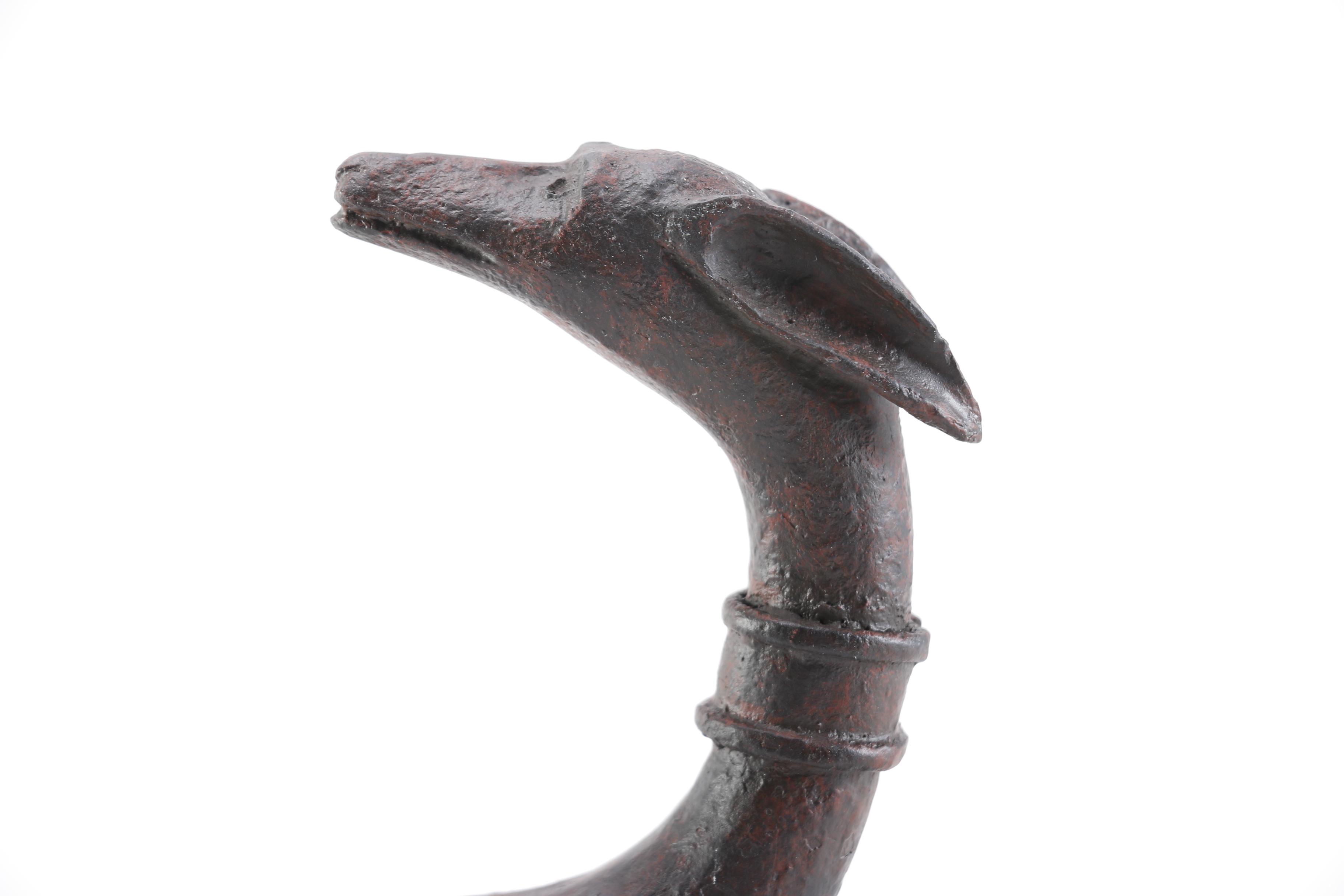 Cast Plaster Sculpture of a Running Greyhound