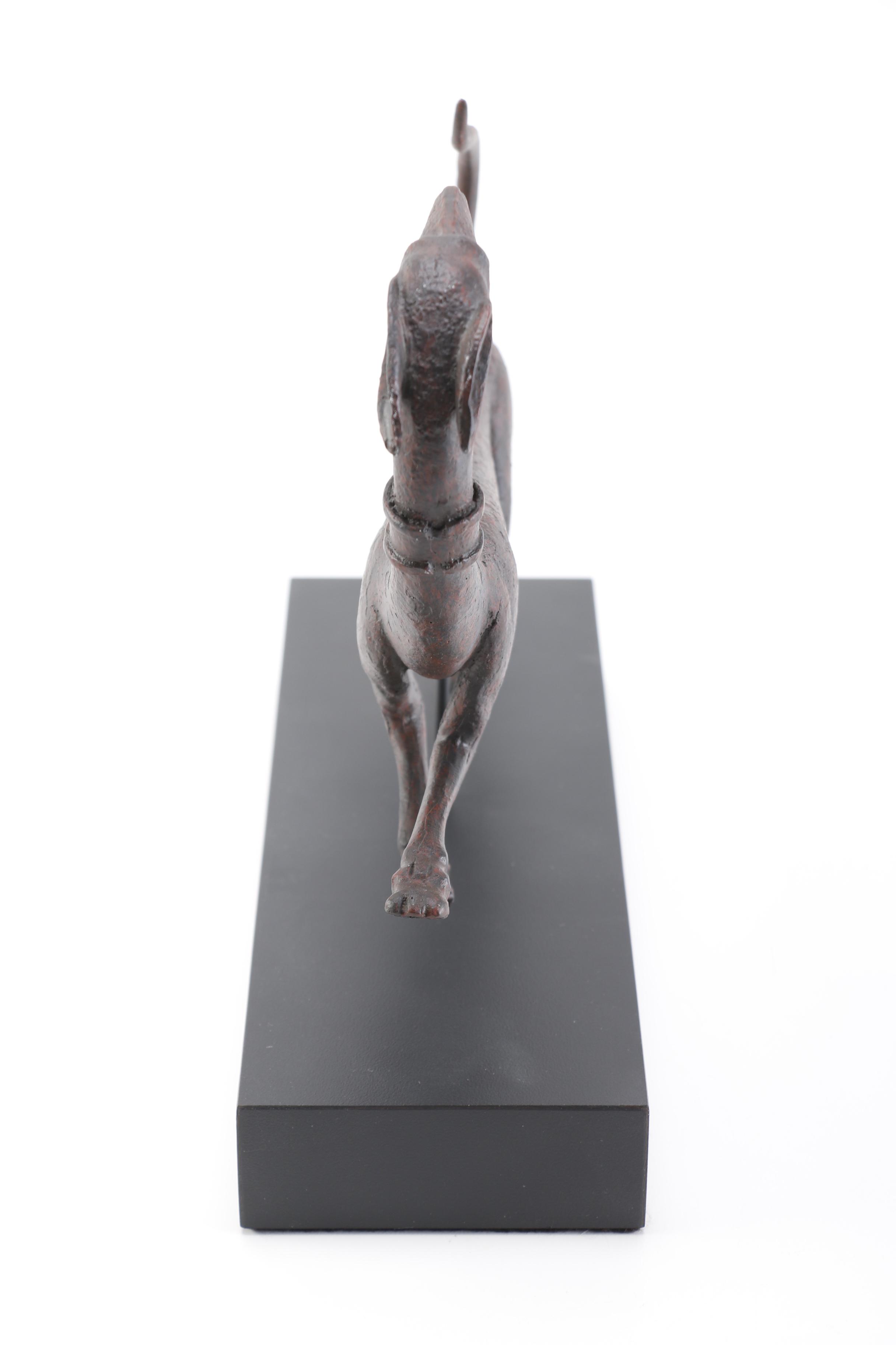 Cast Plaster Sculpture of a Running Greyhound