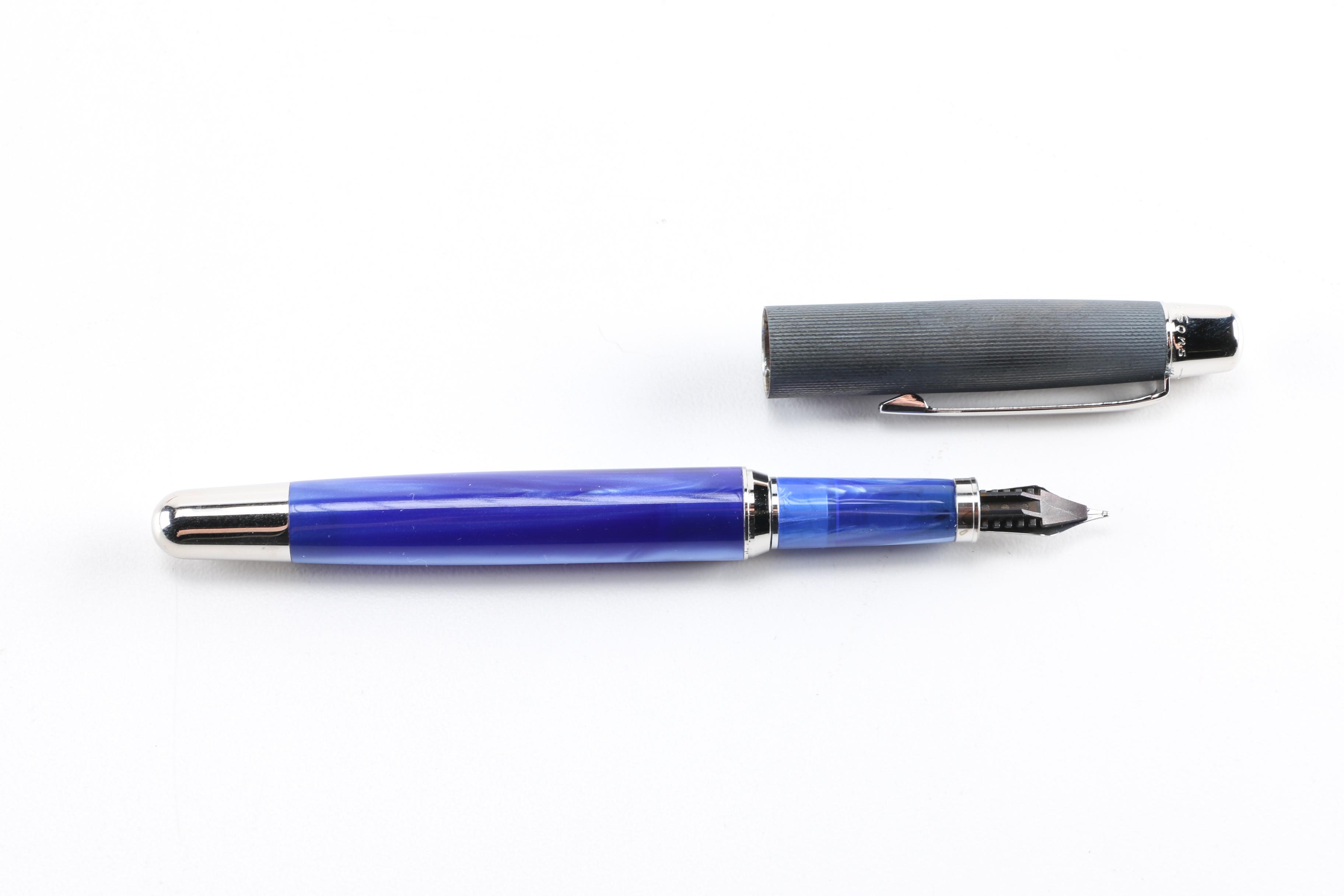 Assortment of Fountain Pens With Sterling Silver Bookmark