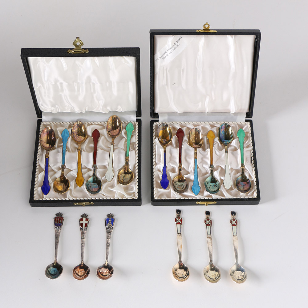 Meka Danish Sterling Silver and Enamel Spoons