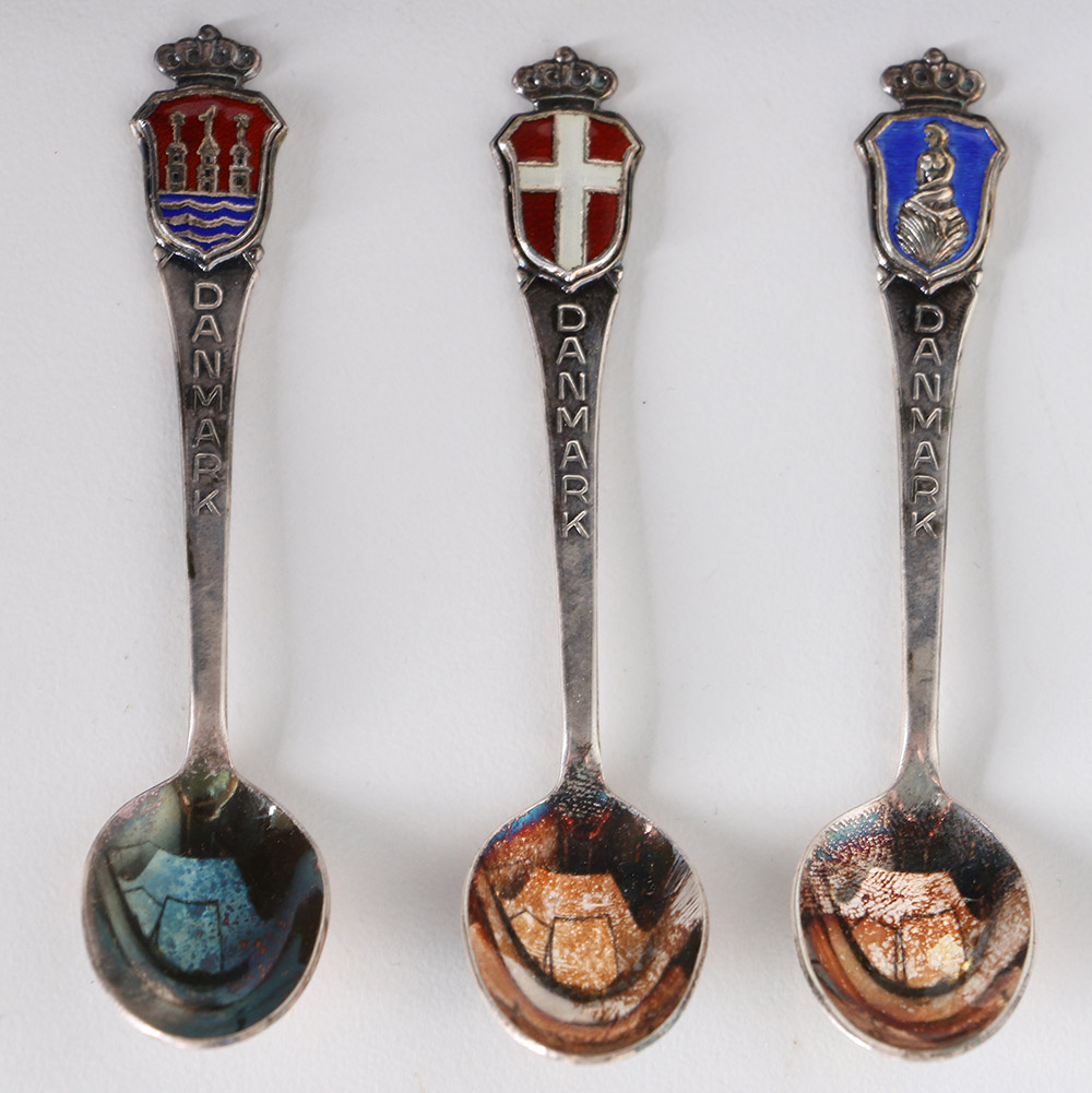 Meka Danish Sterling Silver and Enamel Spoons