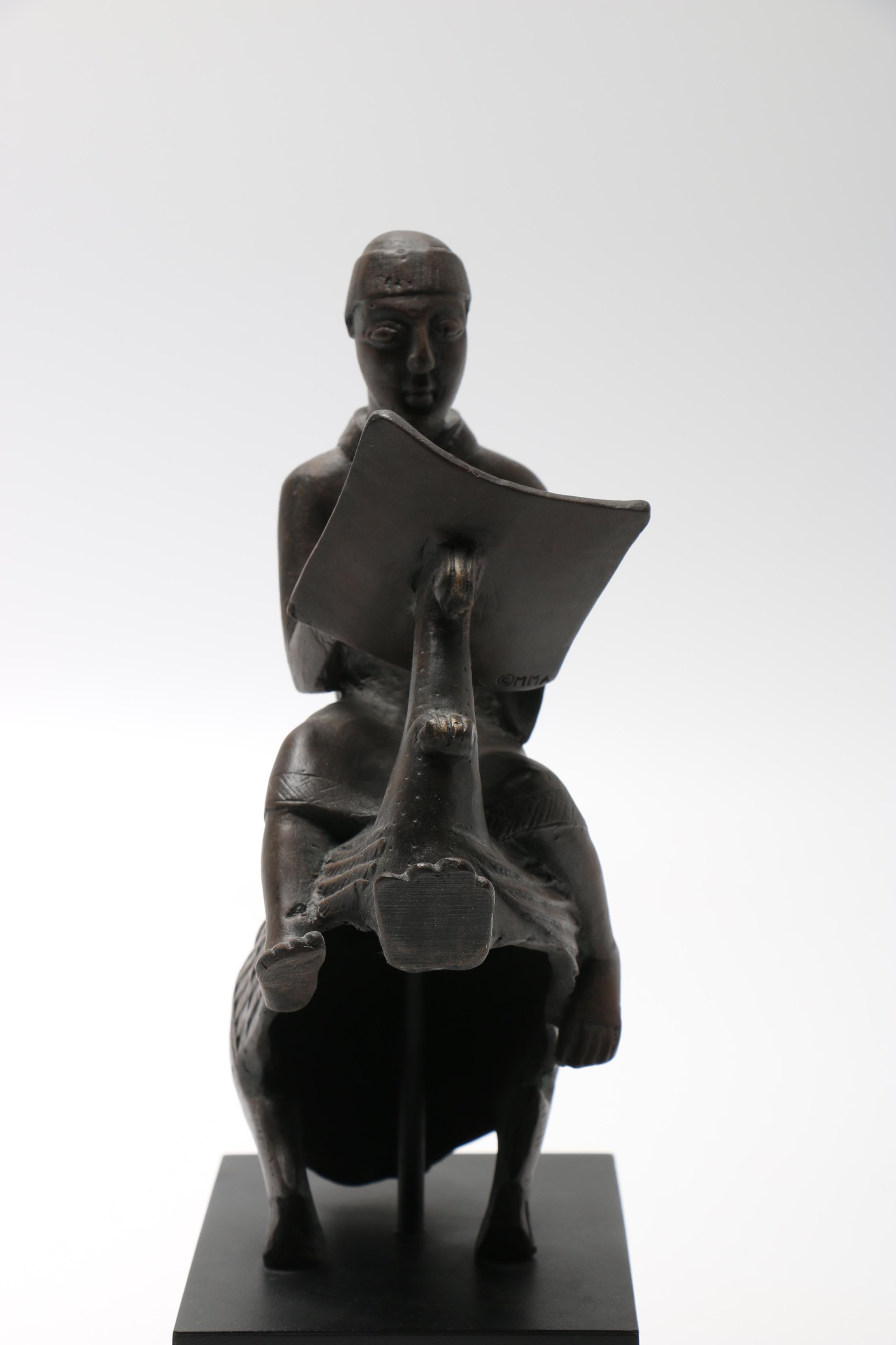 Replica Statue of Monk-Scribe Riding a Wyvern