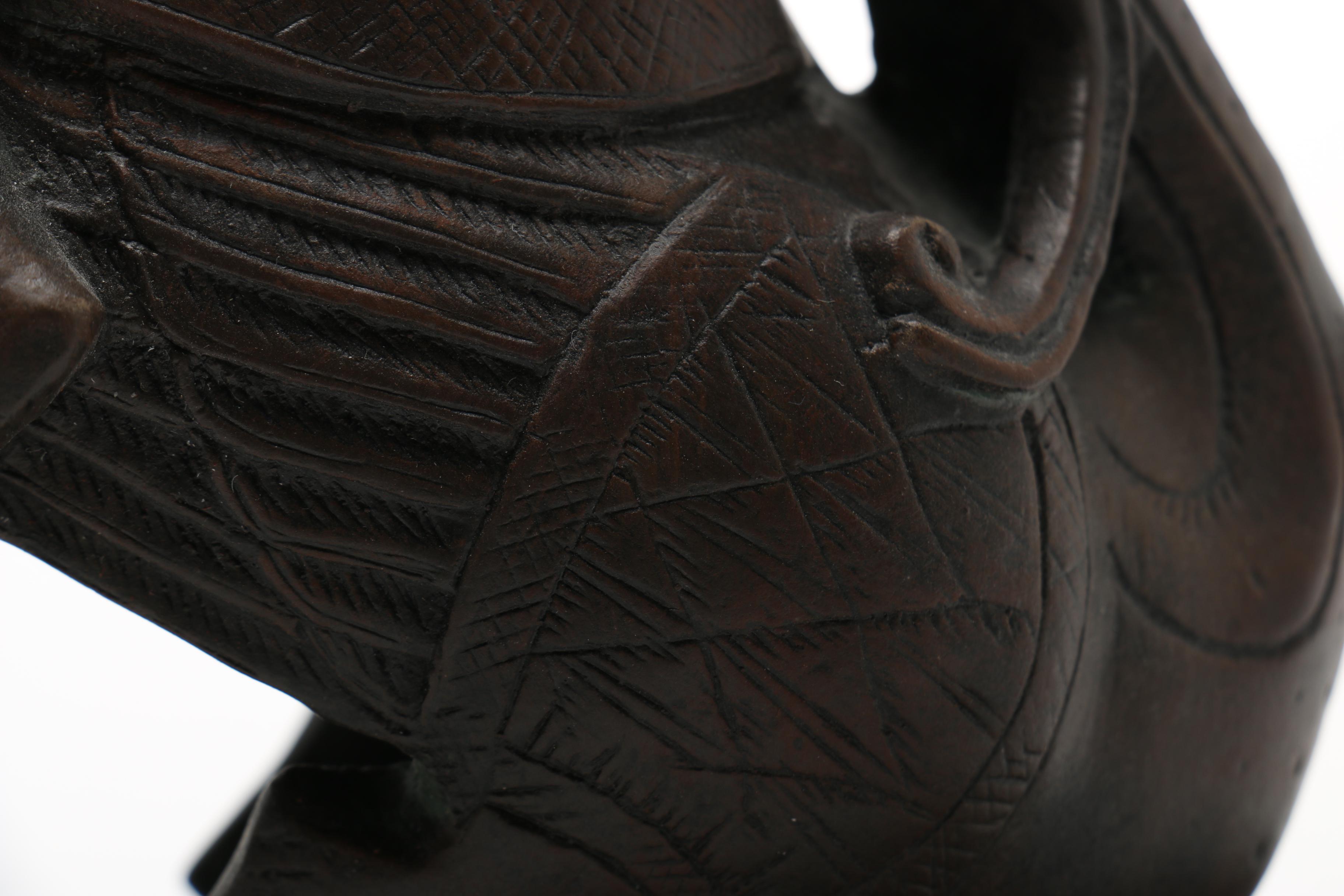 Replica Statue of Monk-Scribe Riding a Wyvern